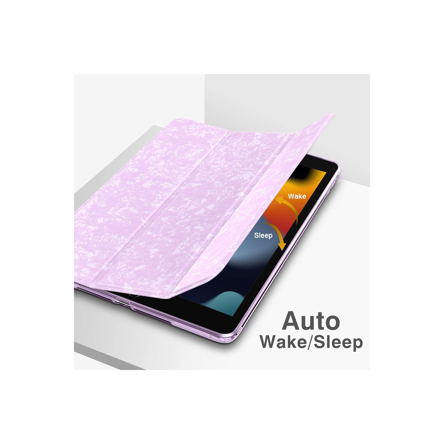 Étui Ko pour nouvel étui iPad 9e/8e/7e génération, étui souple transparent givré mince protecteur en TPUR