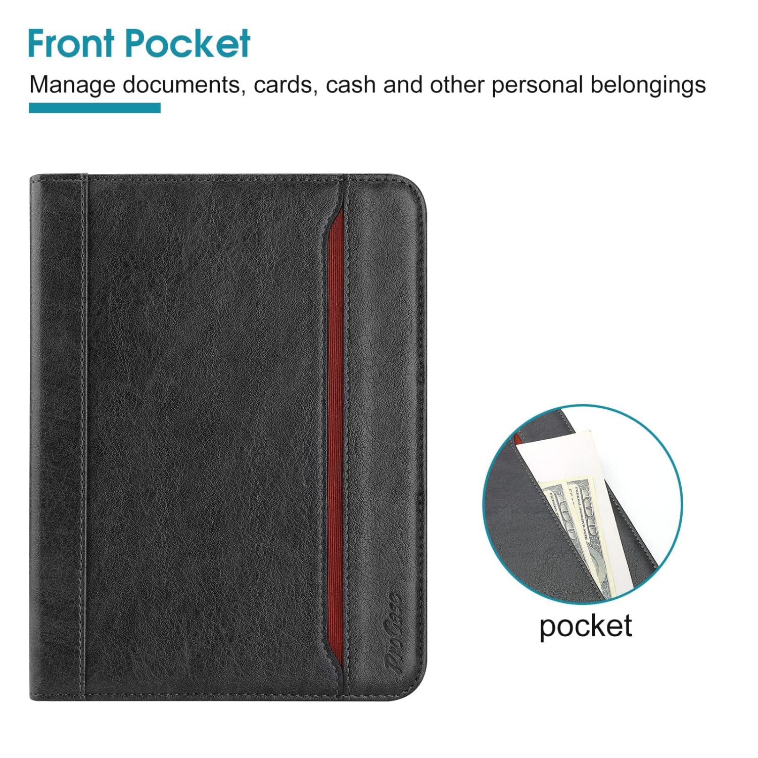 ProCase New iPad Mini 6 Case 8.3 Inch 2021, PU Leather Business Stand Folio Smart Protective Cover with Pencil Holder for 8.