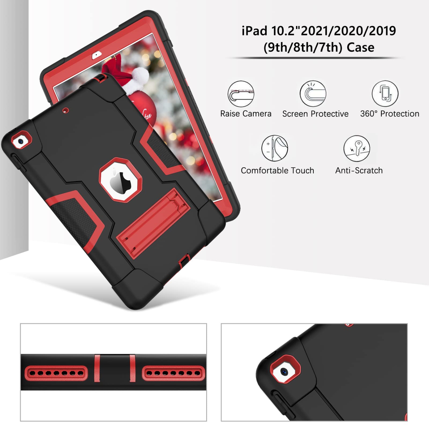 GUAGUA iPad 9th Generation 10.2 Case 2021, iPad 8th/7th Generation Case iPad 10.2 Case 2020/2019 Kickstand Heavy Duty Cover