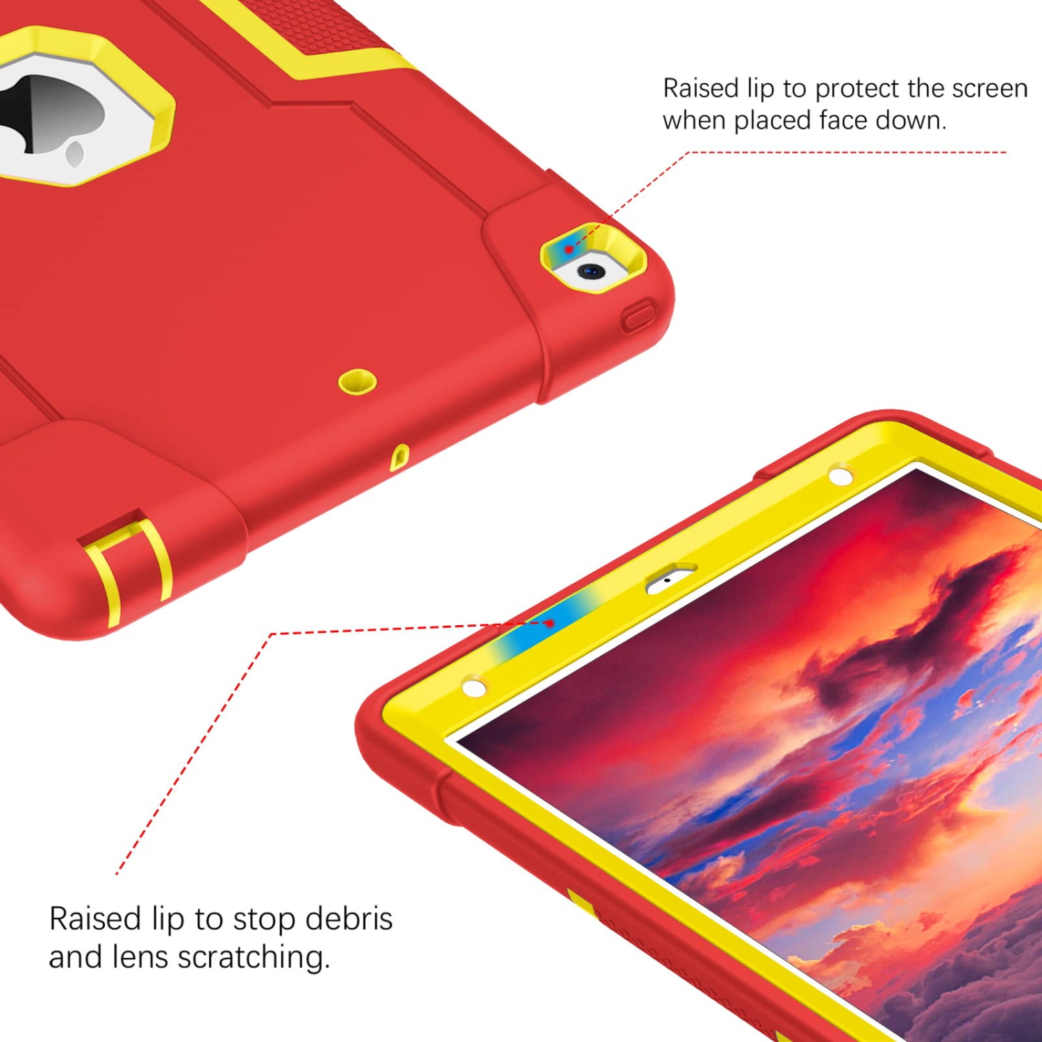 Étui rigide ajusté pour iPad 10.2 de DUEDUE pour iPad 2021, 9e/8e/7e génération, béquille et robuste, étui rigide hybride antidérapant pour PC