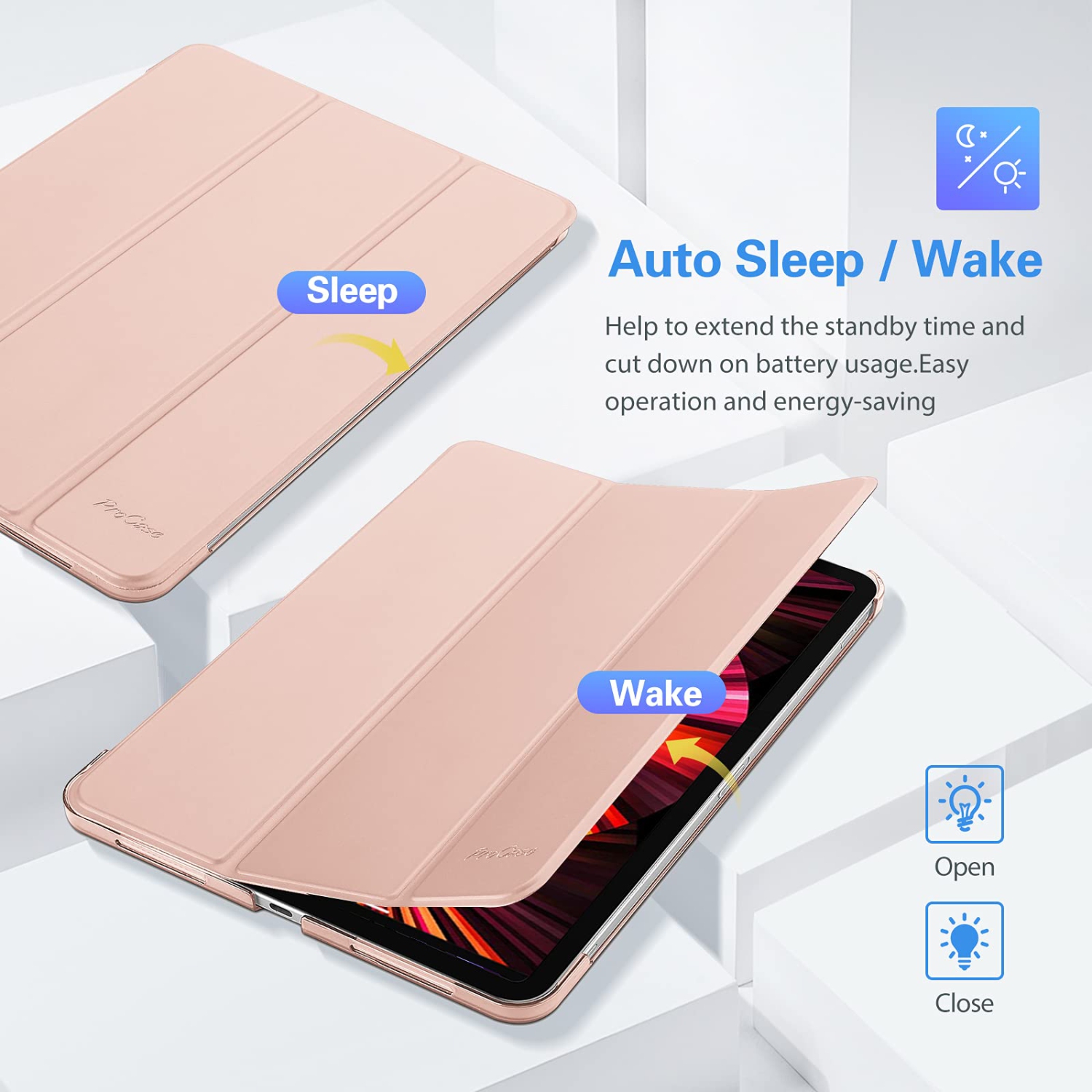 ProCase iPad Pro 11 Case 2021 2020 2018, Slim Stand Hard Back Shell Smart Cover for iPad Pro 11 Inch 3rd Generation 2021/ 2n