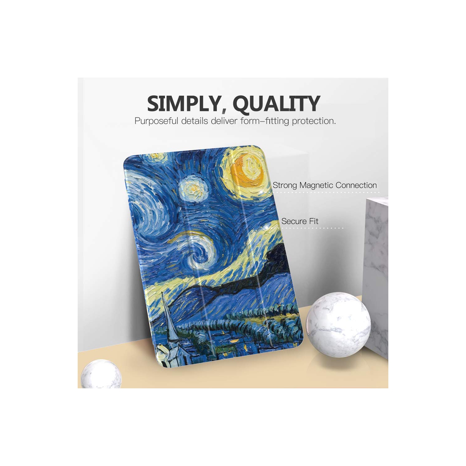 MoKo Étui Fit iPad 10.2 po iPad 9e génération 2021/8e génération 2020/7e génération 2019, étui mince Smart Stand avec