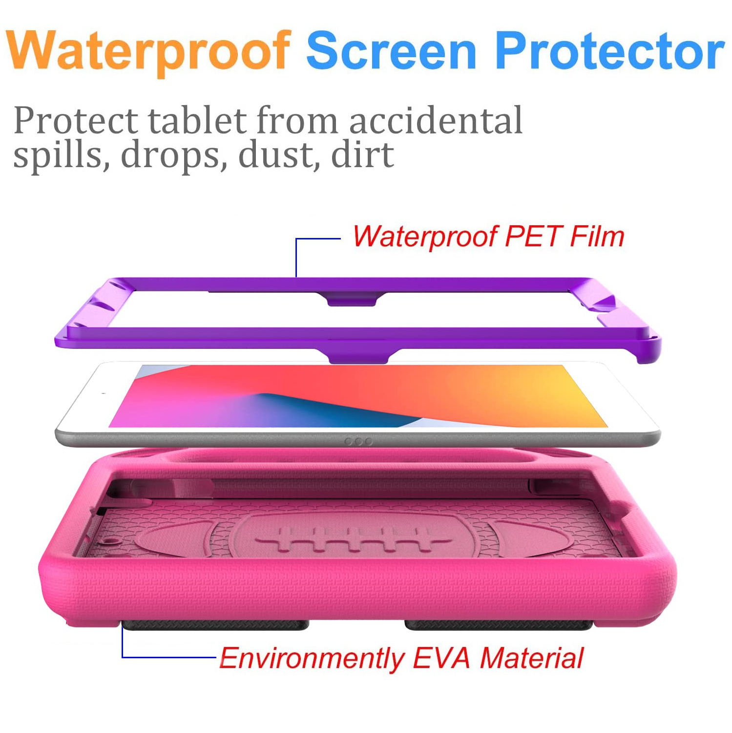 BMOUO Kids Case for New iPad 10.2 2021/2020/2019-iPad 9th/8th/7th Generation Case with Built-in Screen Protector,Shockproof