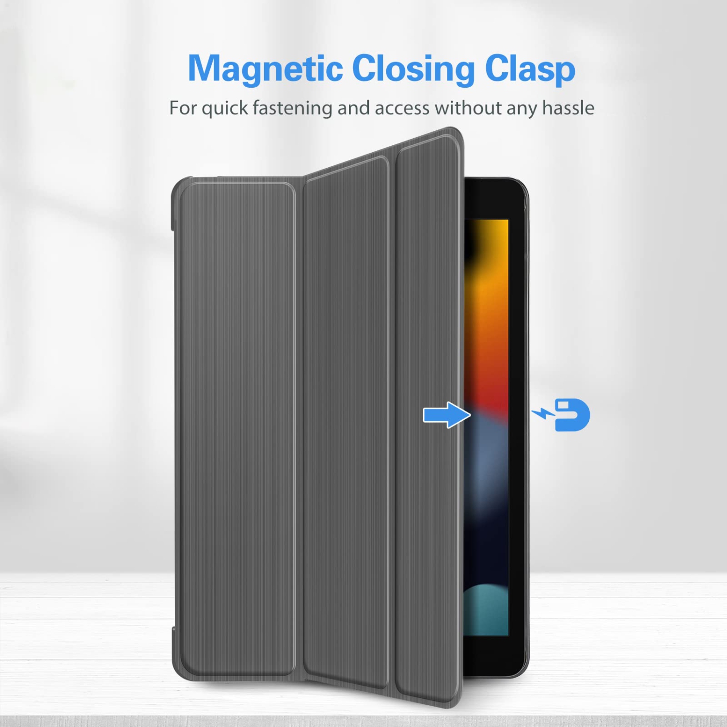 Étui iPad 10.2 de ProCase pour iPad 2021 de 9e génération/iPad 2020 de 8e génération/étui iPad 2019 de 7e génération, étui rigide mince à trois