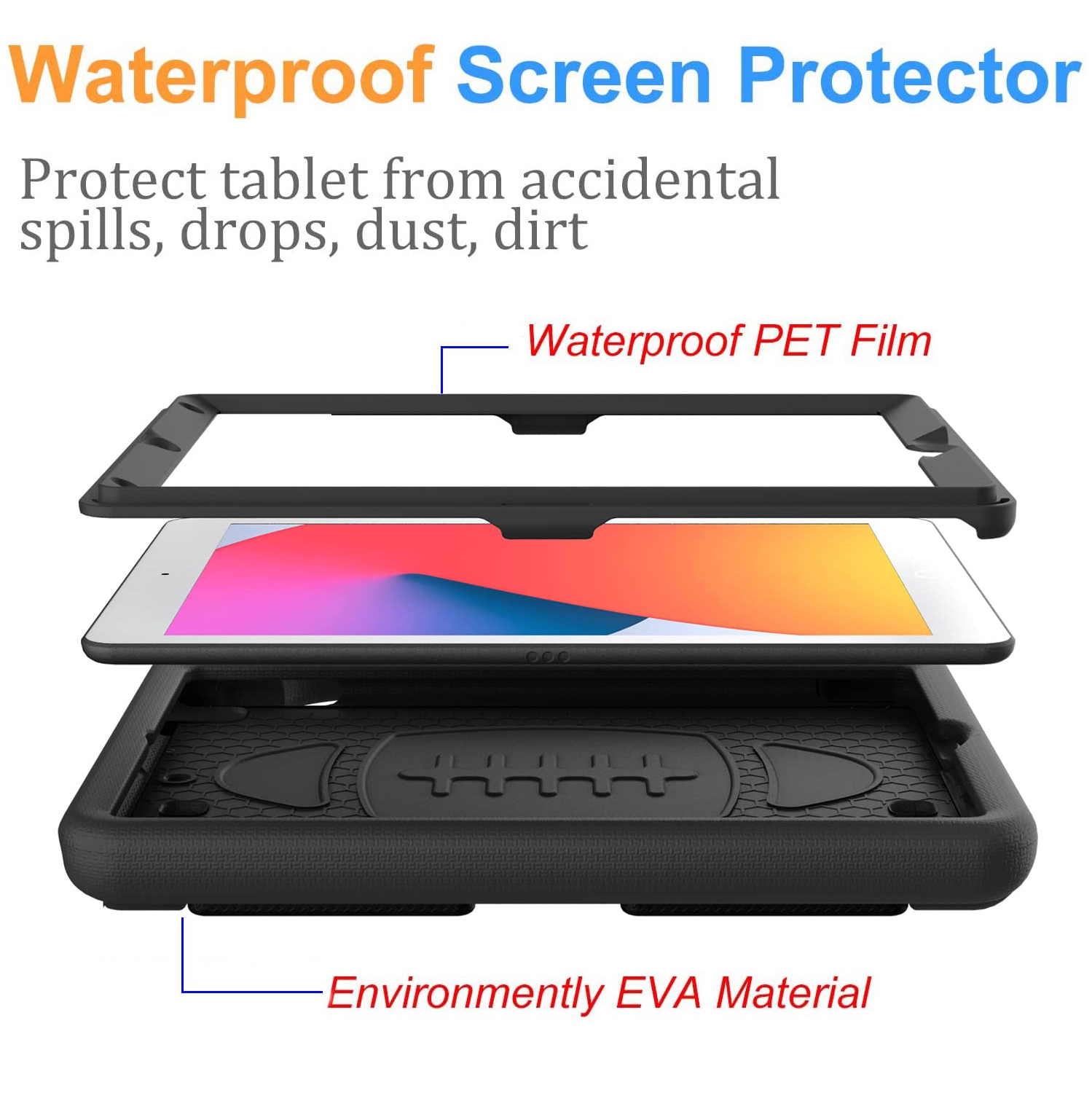 BMOUO Kids Case for New iPad 10.2 2021/2020/2019-iPad 9th/8th/7th Generation Case with Built-in Screen Protector,Shockproof