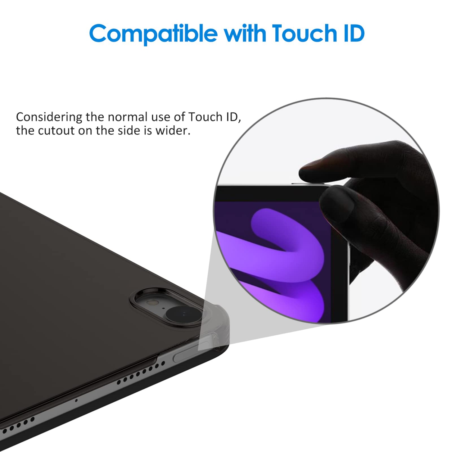 JETech Case Compatible with iPad Mini 6, Slim Stand Hard Back Shell Smart Cover with