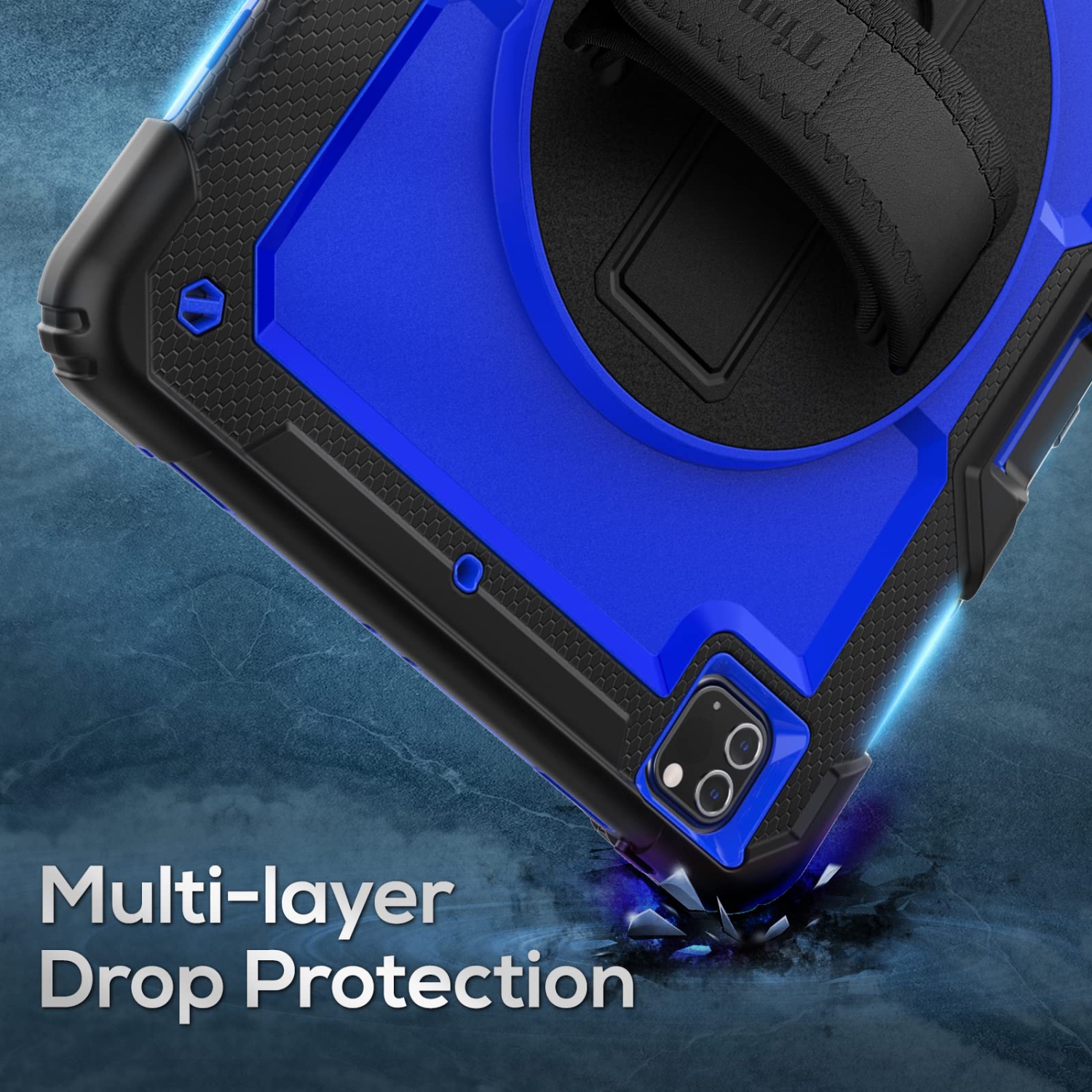 Timecity iPad Pro 12.9 Case 5th/4th/3rd Generation, Full-body Shockproof Protective Case with Screen Protector, Rotating Sta