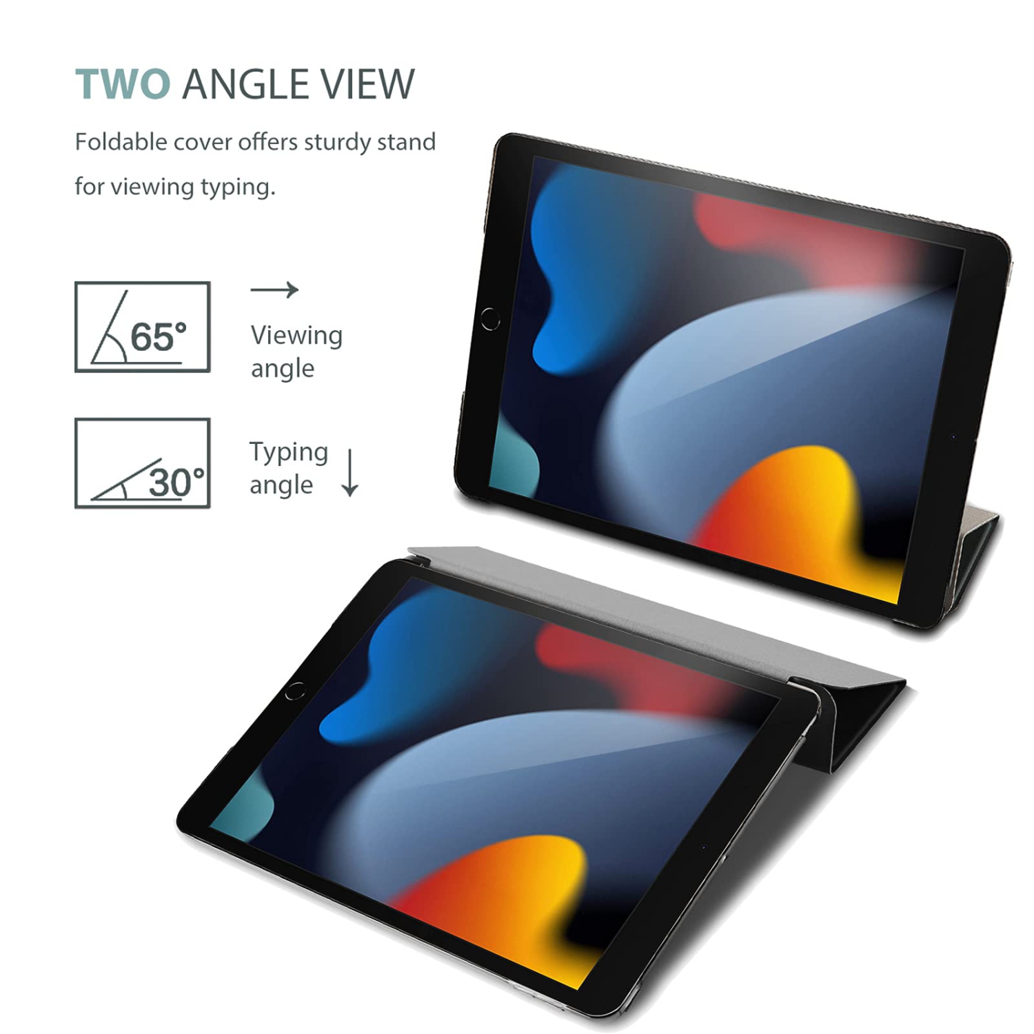 ProCase iPad 10.2 Case 2021 9th Gen/ 2020 iPad 8th Gen/ 2019 7th Gen, Slim Stand Hard Back Shell Protective Smart Cover Case