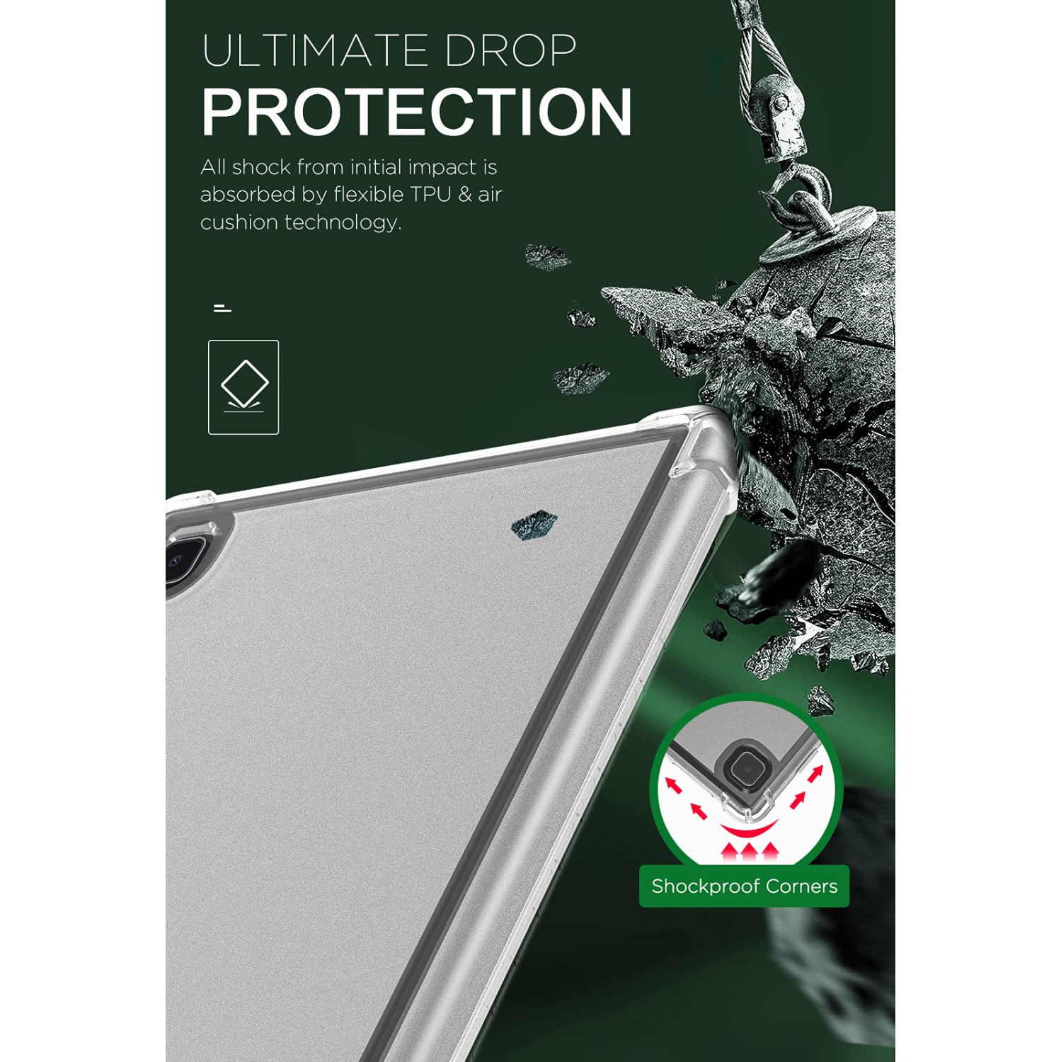 MoKo Case Fits Samsung Galaxy Tab A7 Lite 8.7-Inch 2021 Release Tablet Model, Ultra Clear Soft Flex