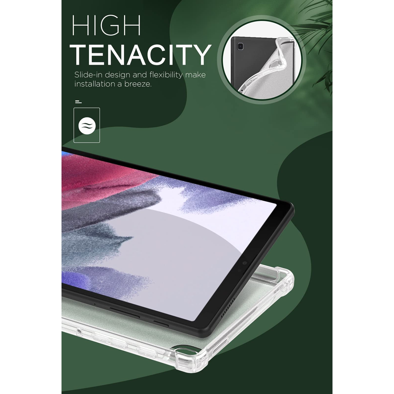 MoKo Case Fits Samsung Galaxy Tab A7 Lite 8.7-Inch 2021 Release Tablet Model, Ultra Clear Soft Flex