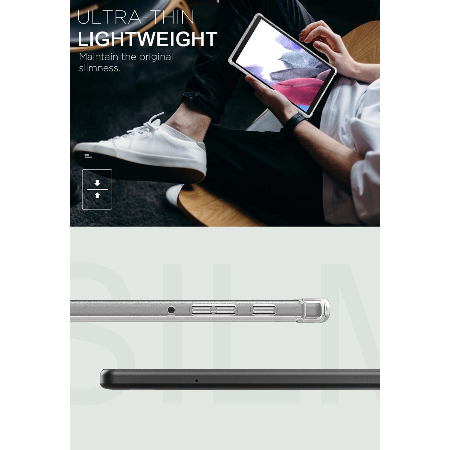 MoKo Case Fits Samsung Galaxy Tab A7 Lite 8.7-Inch 2021 Release Tablet Model, Ultra Clear Soft Flex