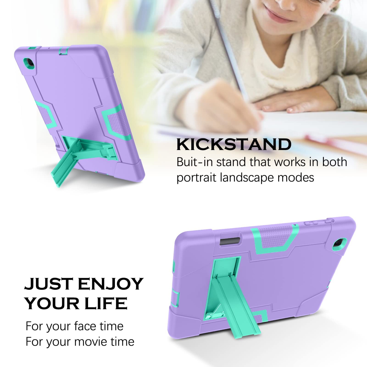 Galaxy Tab S6 Lite Case YINLAI Samsung Tab S6 Lite Cases with Pencil Holder 3 in 1 Rubber Shockproof Heavy Duty Full Body Pr