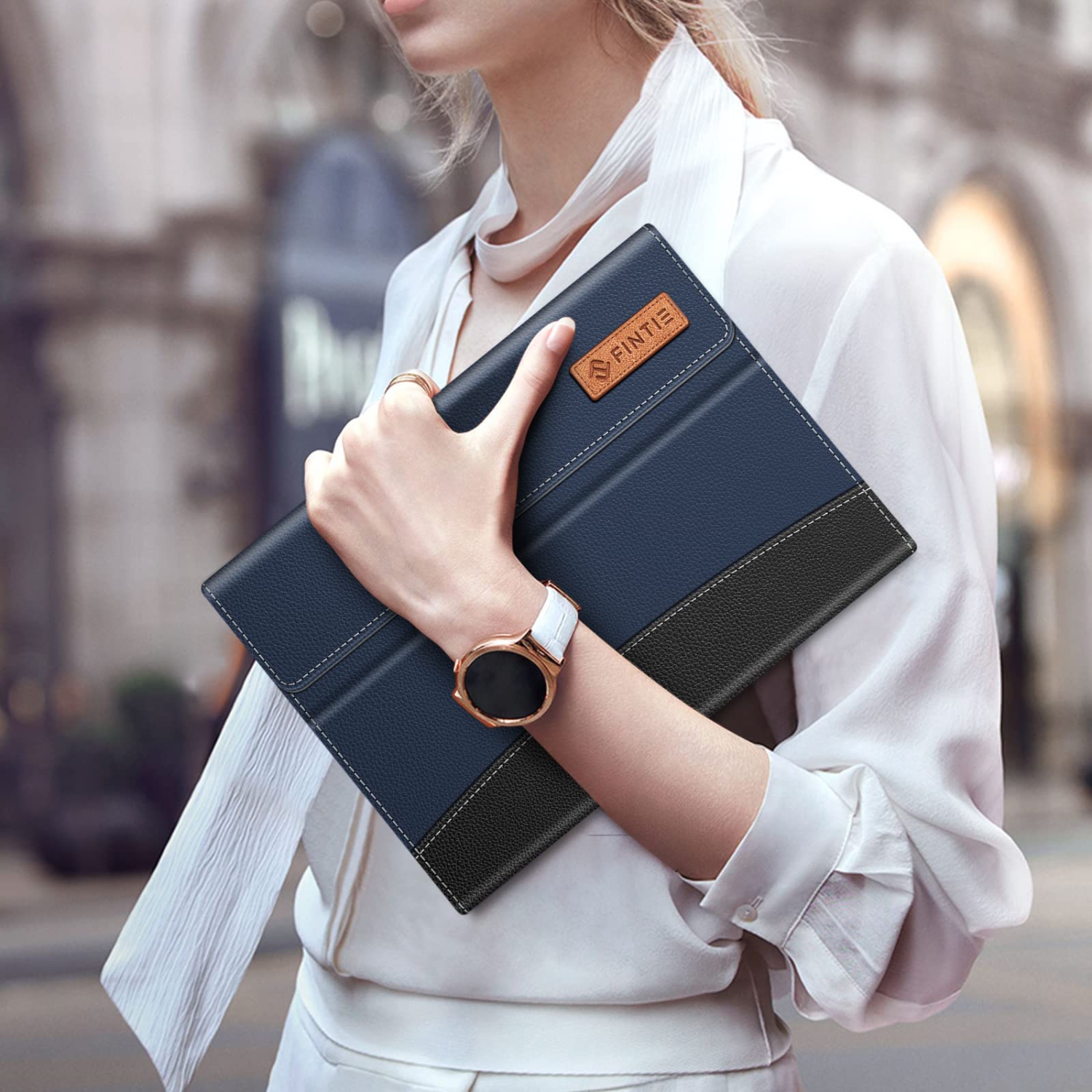 Samsung Galaxy Tab S8 Plus 2022/S7 FE 2021/S7 Plus 2020 12.4 Inch with S Pen Holder, Multiple Angle Portfolio Cover with Pocket Auto Sleep/Wake, Navy