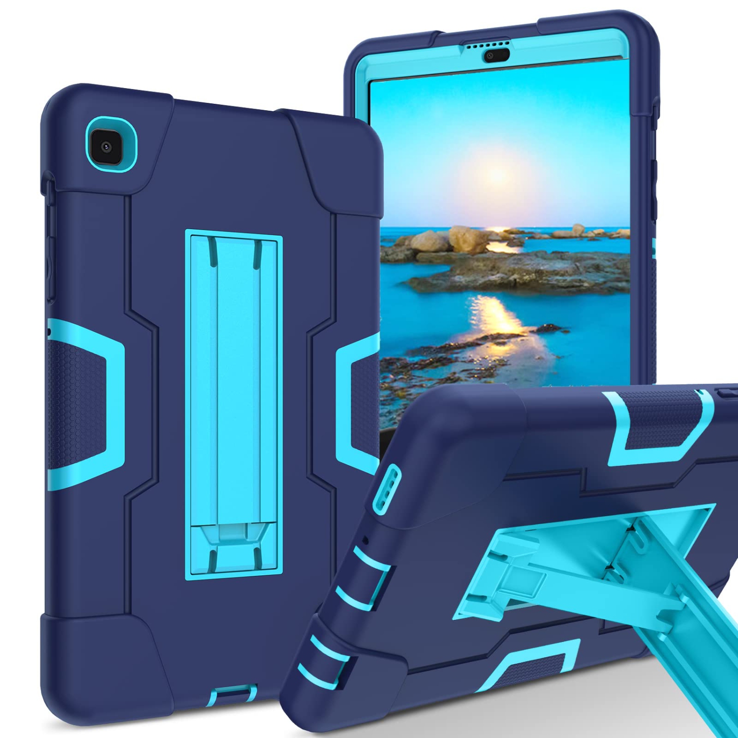 Samsung Galaxy Tab A7 Lite Case 8.7”, DOMAVER Kickstand Case Slim Shockproof Heavy Duty Protective Cover for