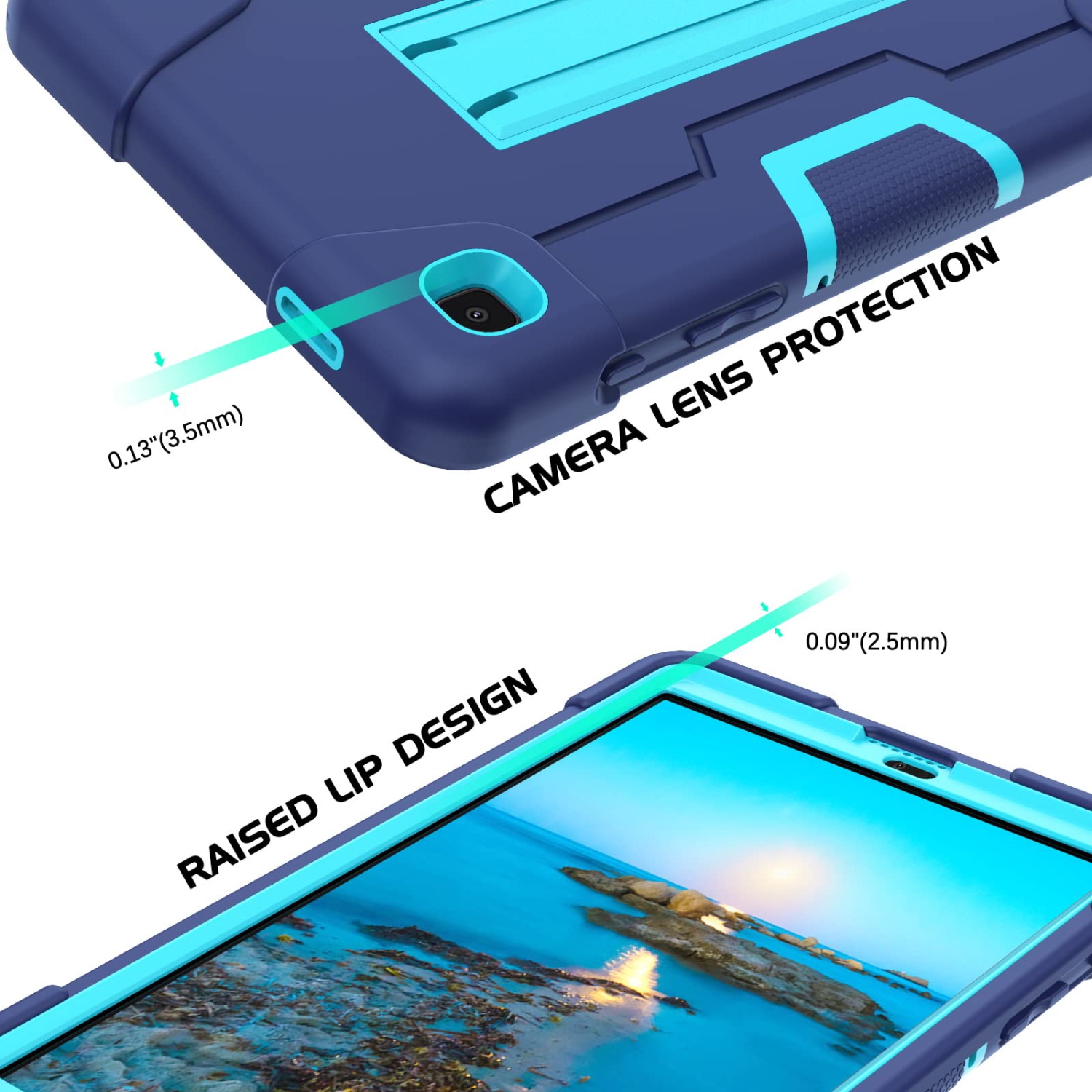 Samsung Galaxy Tab A7 Lite Case 8.7”, DOMAVER Kickstand Case Slim Shockproof Heavy Duty Protective Cover for