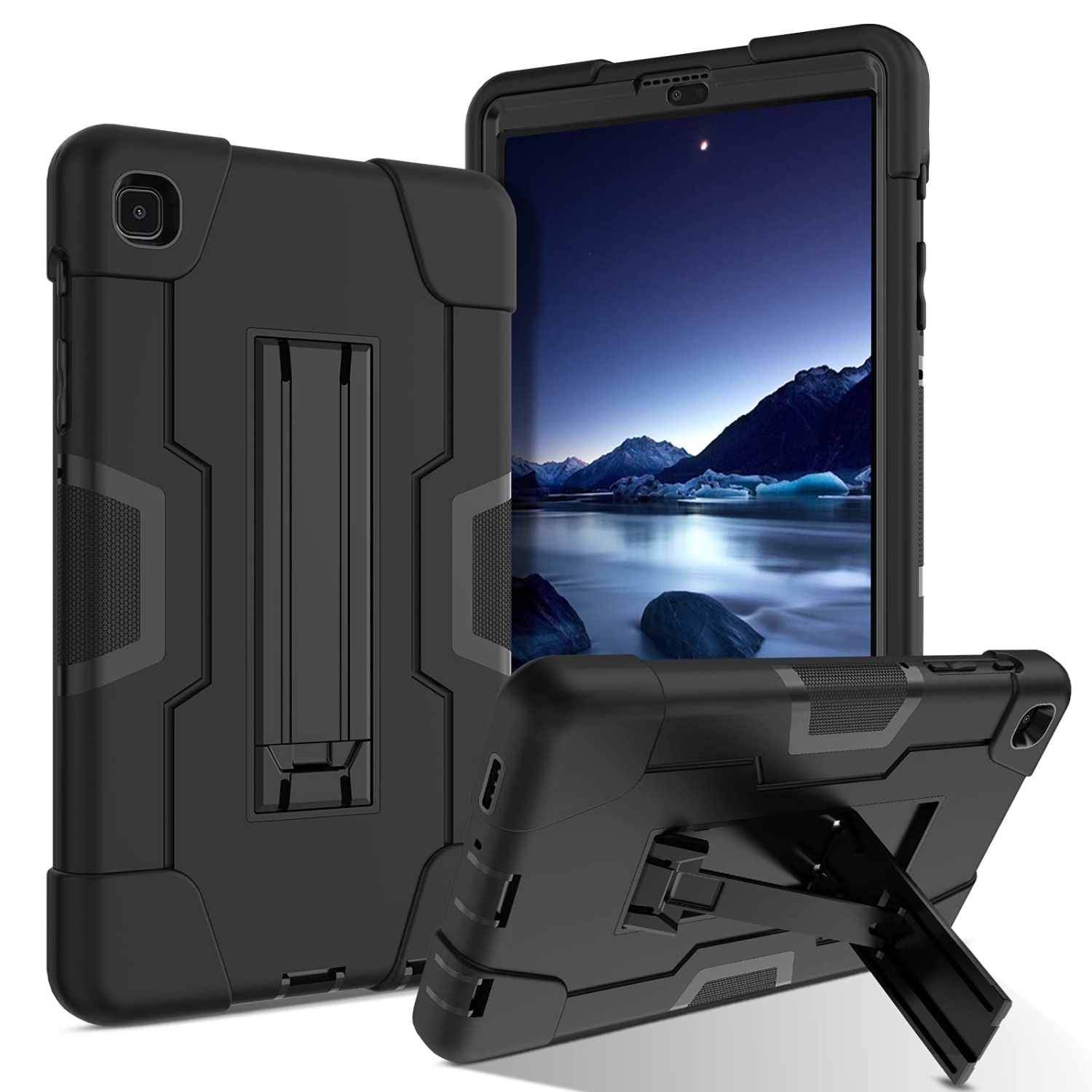 Galaxy Tab A7 Lite 8.7” Case 2021, DUEDUE Kickstand Shockproof 3 in 1 Heavy Duty Hybrid Hard PC Cover High Impact Full Body