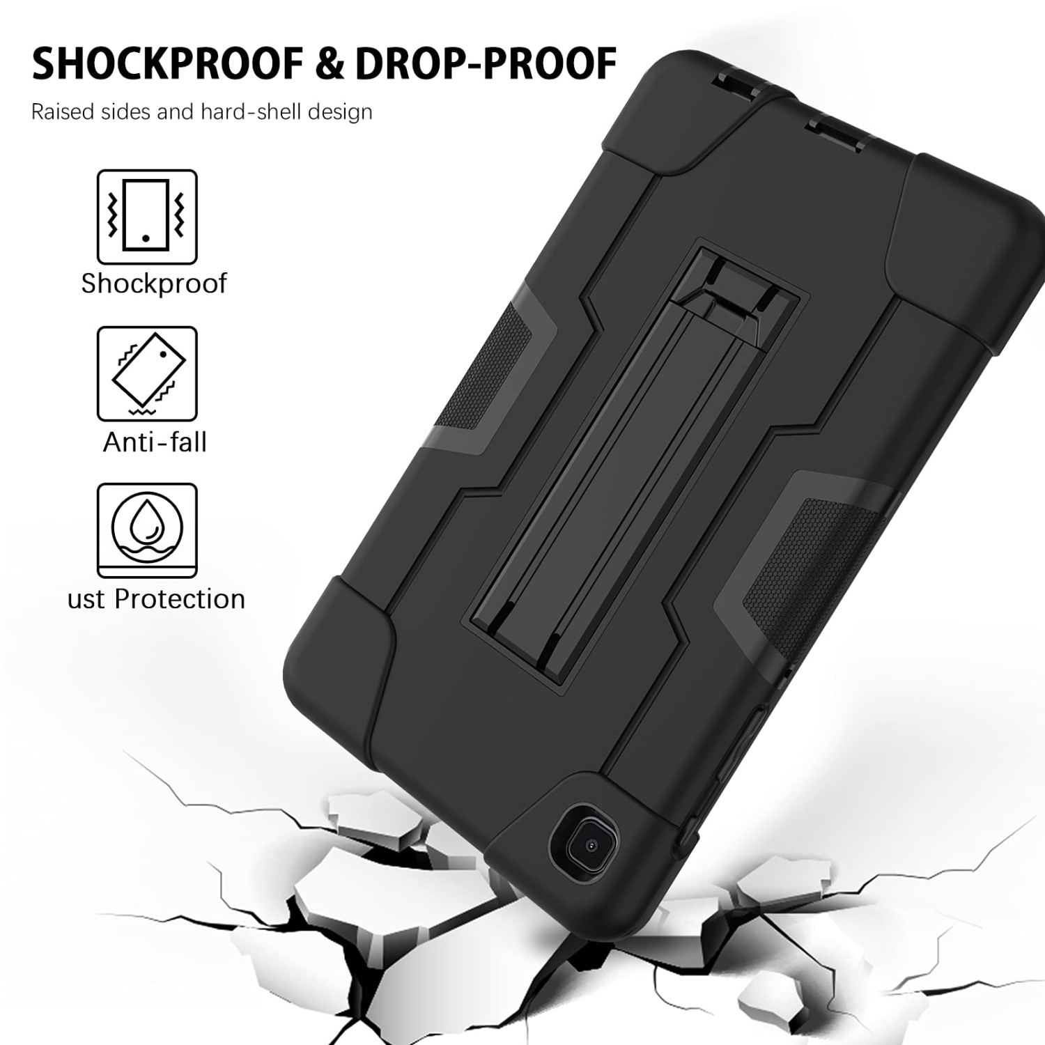 Galaxy Tab A7 Lite 8.7” Case 2021, DUEDUE Kickstand Shockproof 3 in 1 Heavy Duty Hybrid Hard PC Cover High Impact Full Body