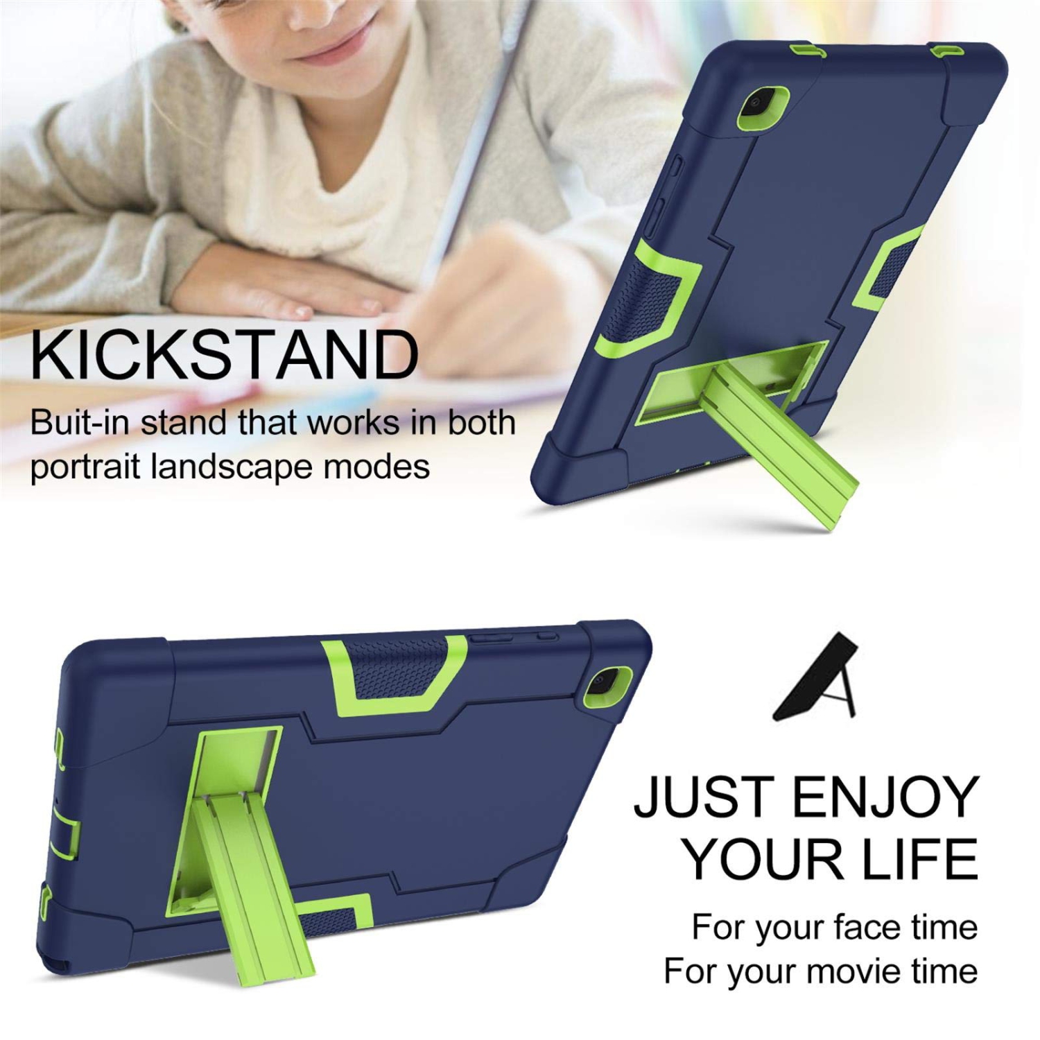 Étui 2020 pour Galaxy Tab A7 de 10.4 po, béquille DUEDUE, coque rigide hybride robuste 3-en-1, protecteur intégral résistant aux chocs