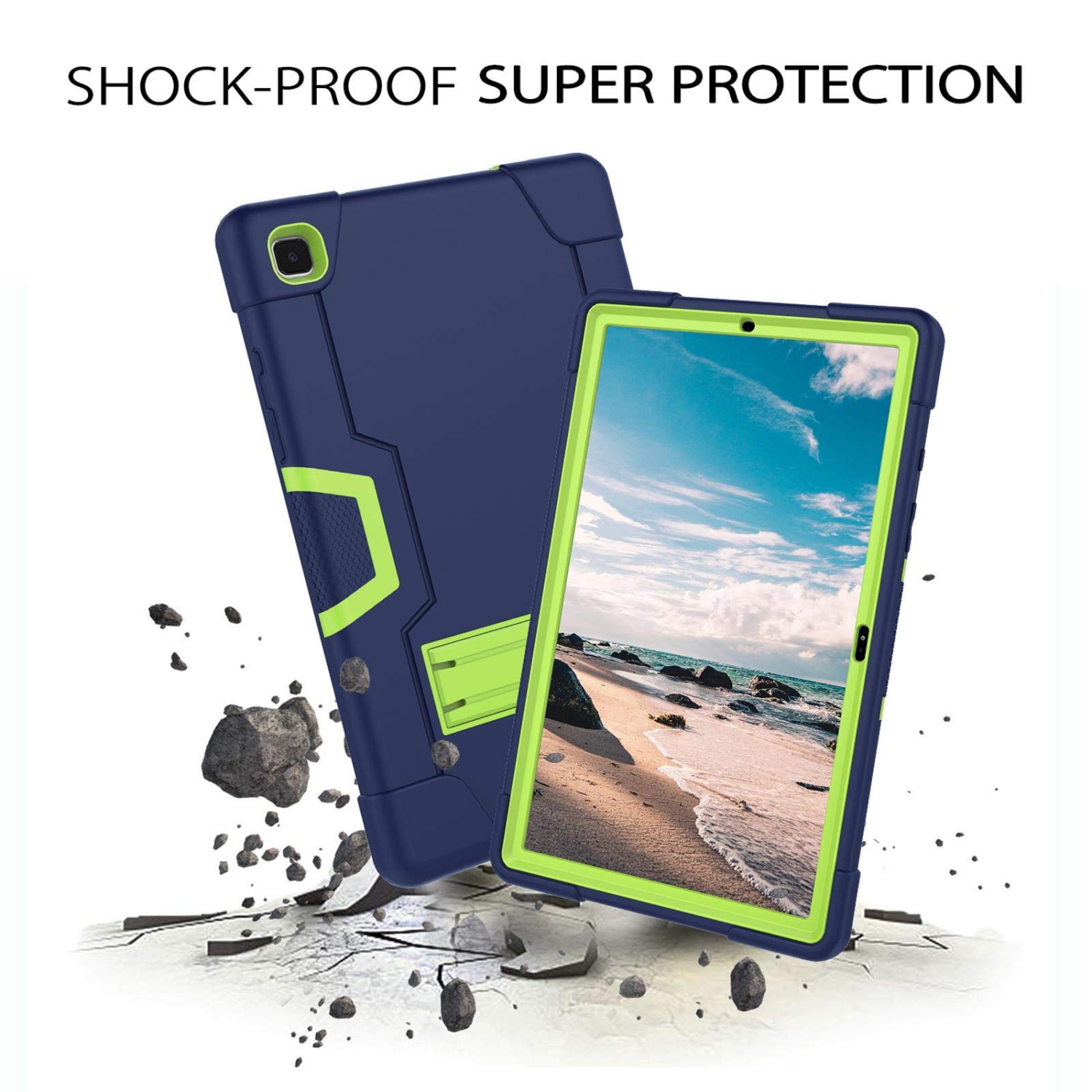 Étui 2020 pour Galaxy Tab A7 de 10.4 po, béquille DUEDUE, coque rigide hybride robuste 3-en-1, protecteur intégral résistant aux chocs