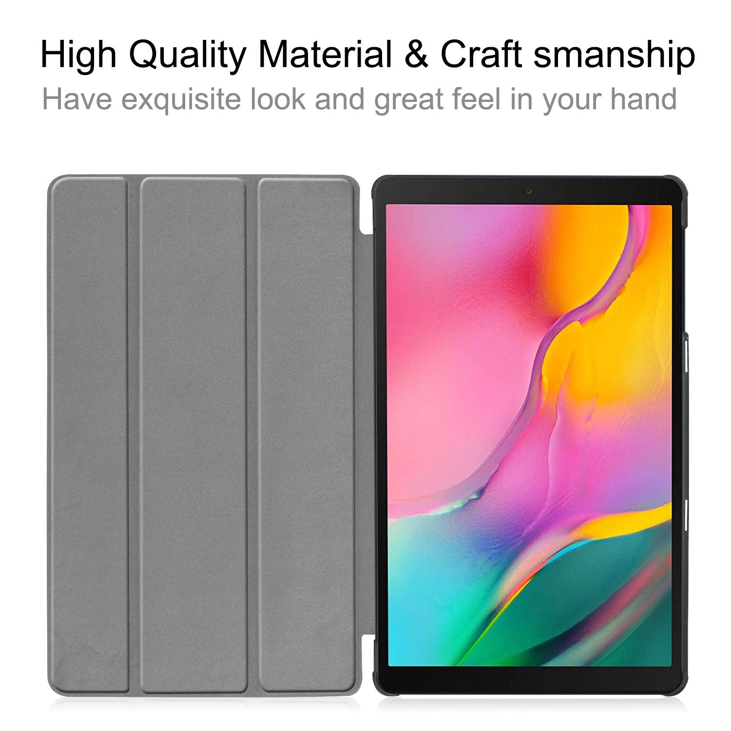 Smart Case for Samsung Galaxy Tab A 10.1, Ratesell Lightweight Smart Trifold Stand Case Cover Compatible with Samsung