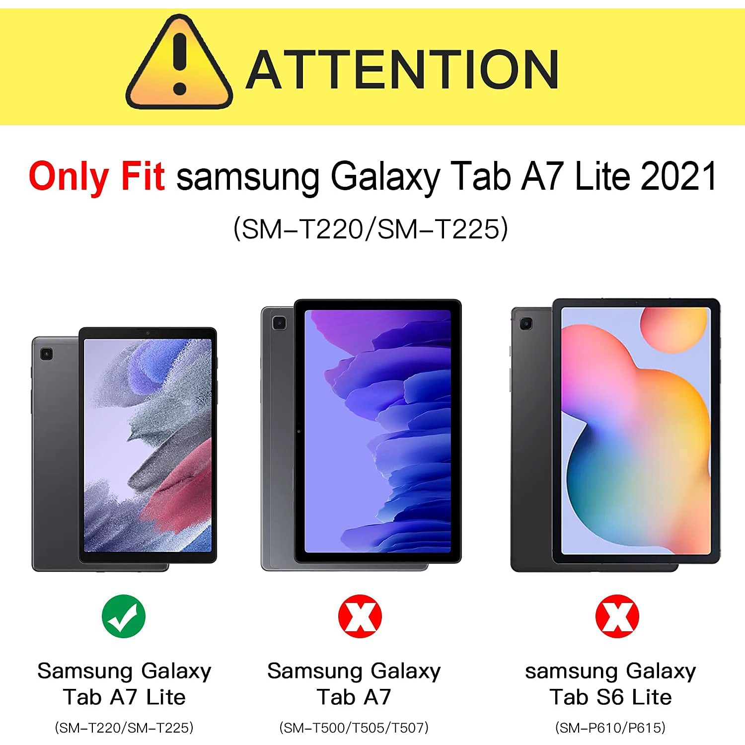 Étui Ztotop pour Galaxy Tab A7 Lite de 8.7 po 2021 de Samsung, étui mince à trois volets avec FUL
