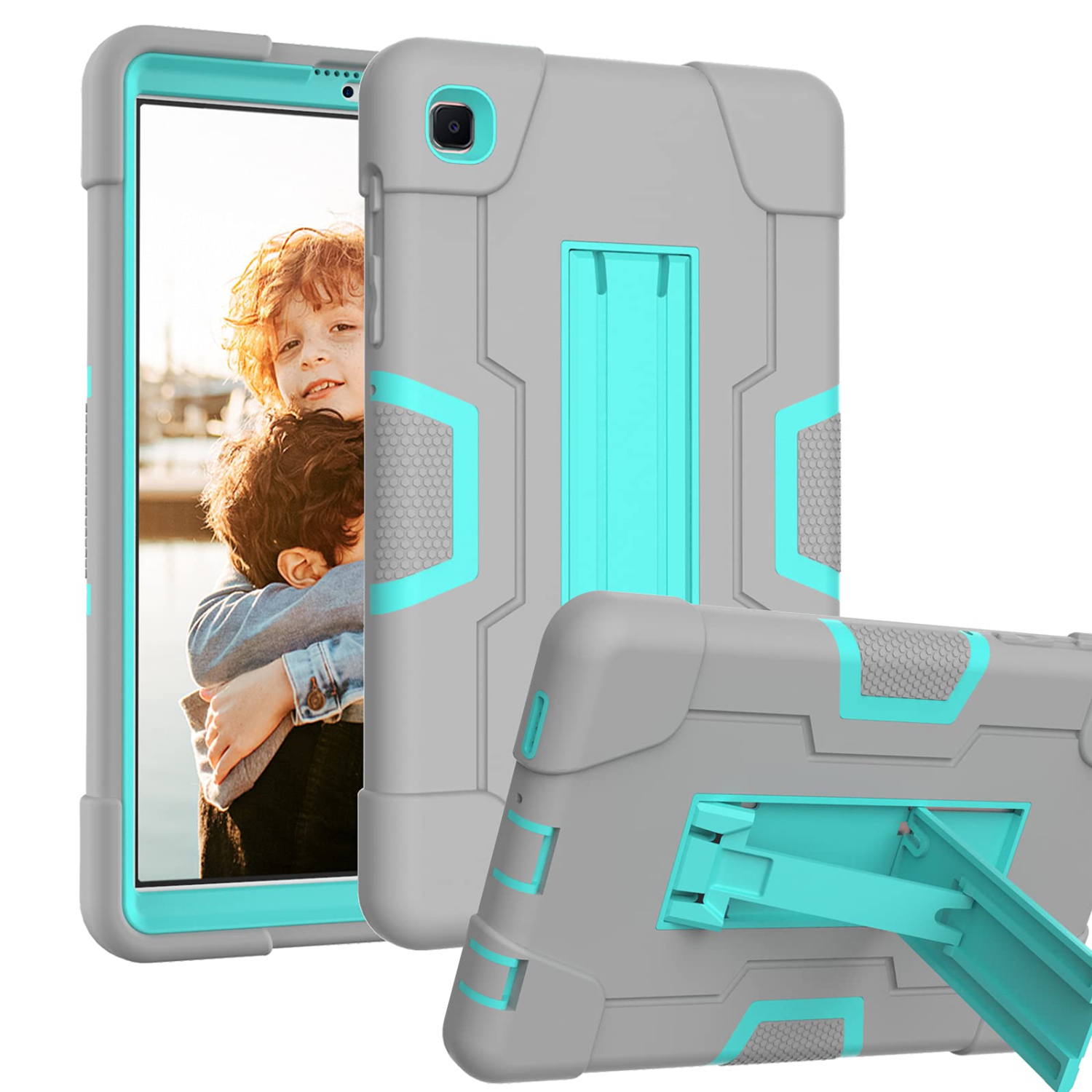 HAII Case for Samsung Galaxy Tab A7 Lite T220/T225, Full Body Rugged Kids Case with Kickstand Heavy Duty Shockproof Drop-Pro