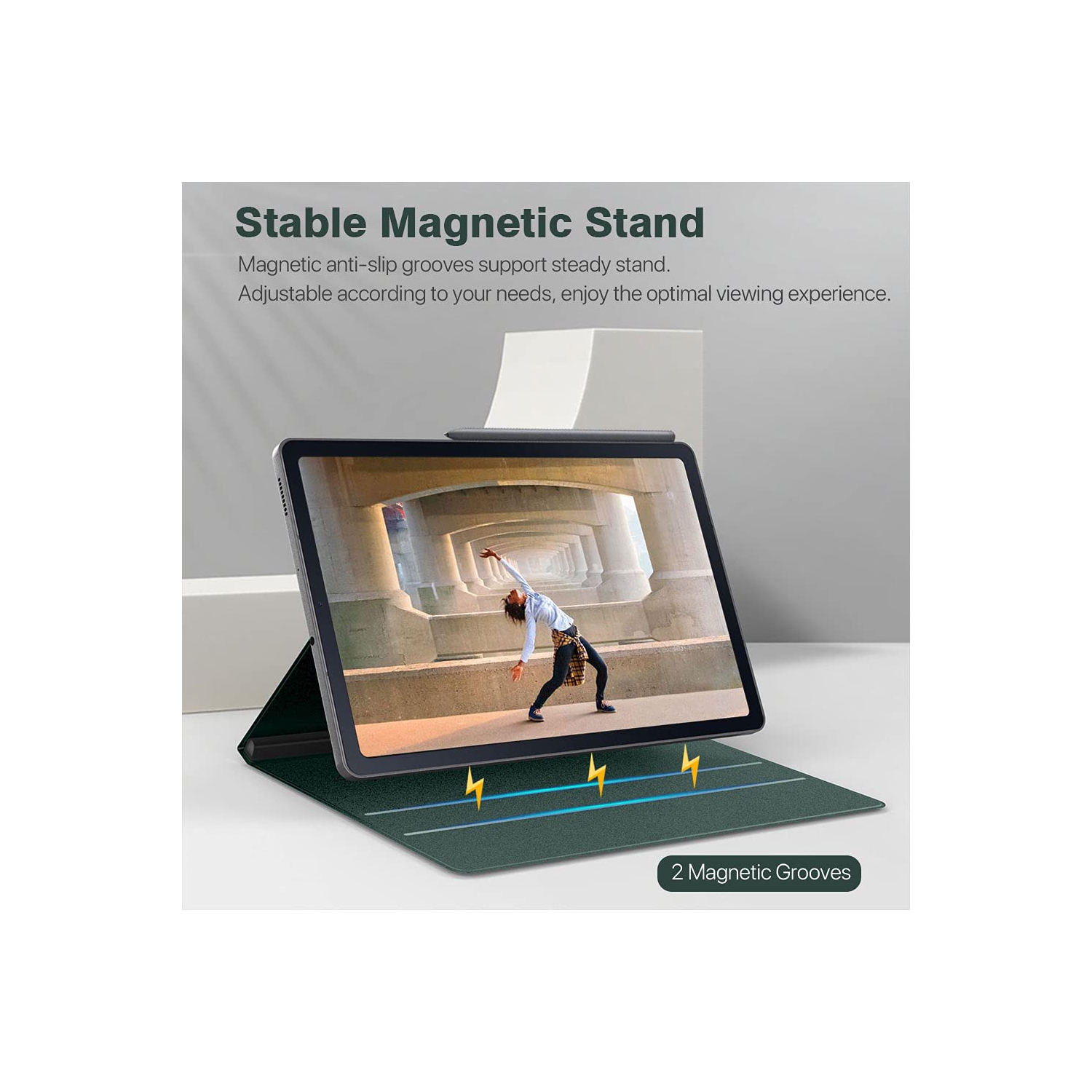 Samsung Galaxy Tab S6 Lite 10.4 Inch 2022/2020, Ultra Slim Lightweight Magnetic Stand Cover Fit Galaxy Tab S6 Lite 2022/2020 Tablet, Midnight Green