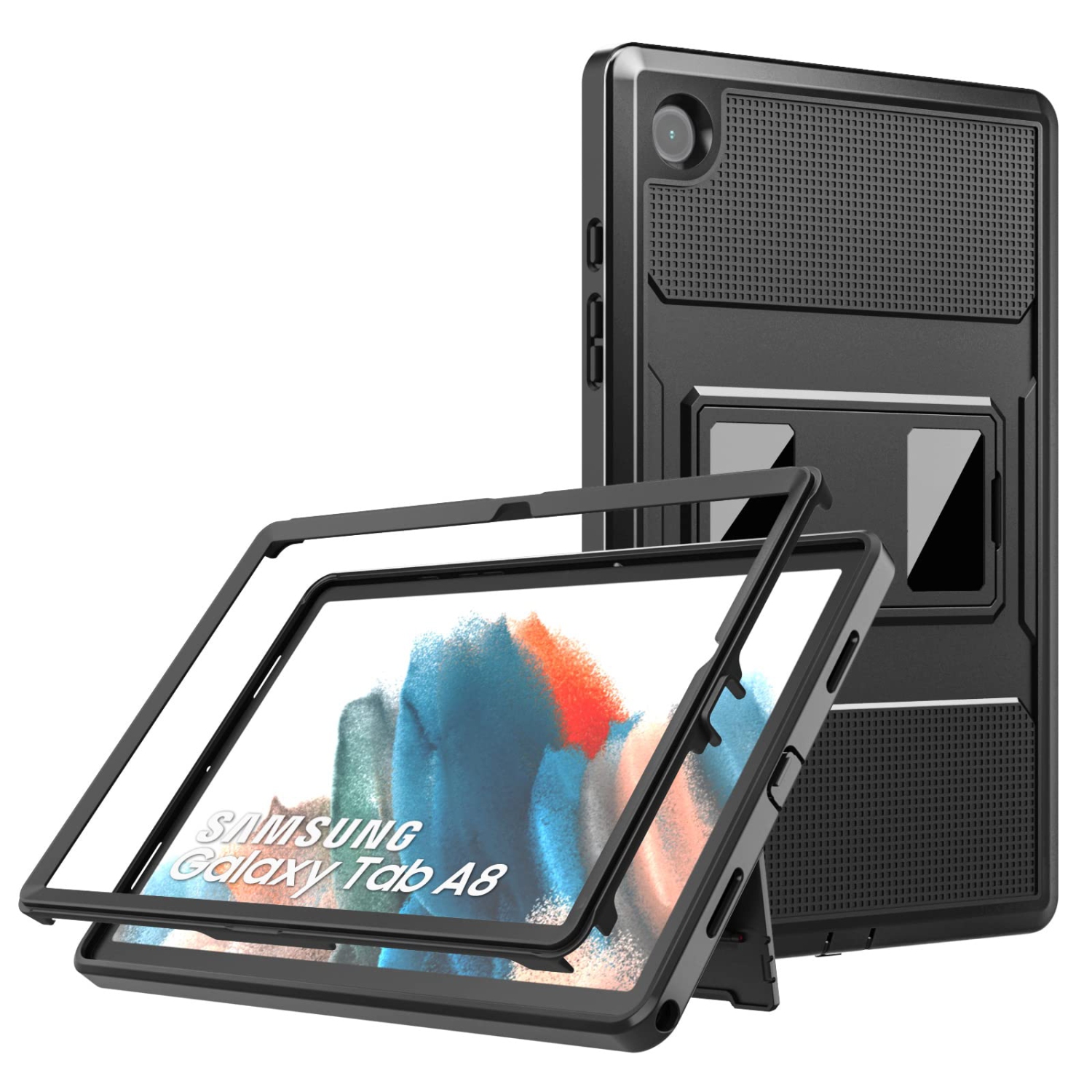 MoKo Case Fits Samsung Galaxy Tab A8 10.5 Inch 2022 (SM-X200/SM-X205/SM-X207), Shockproof Full Body Rugged Stand Back Cover