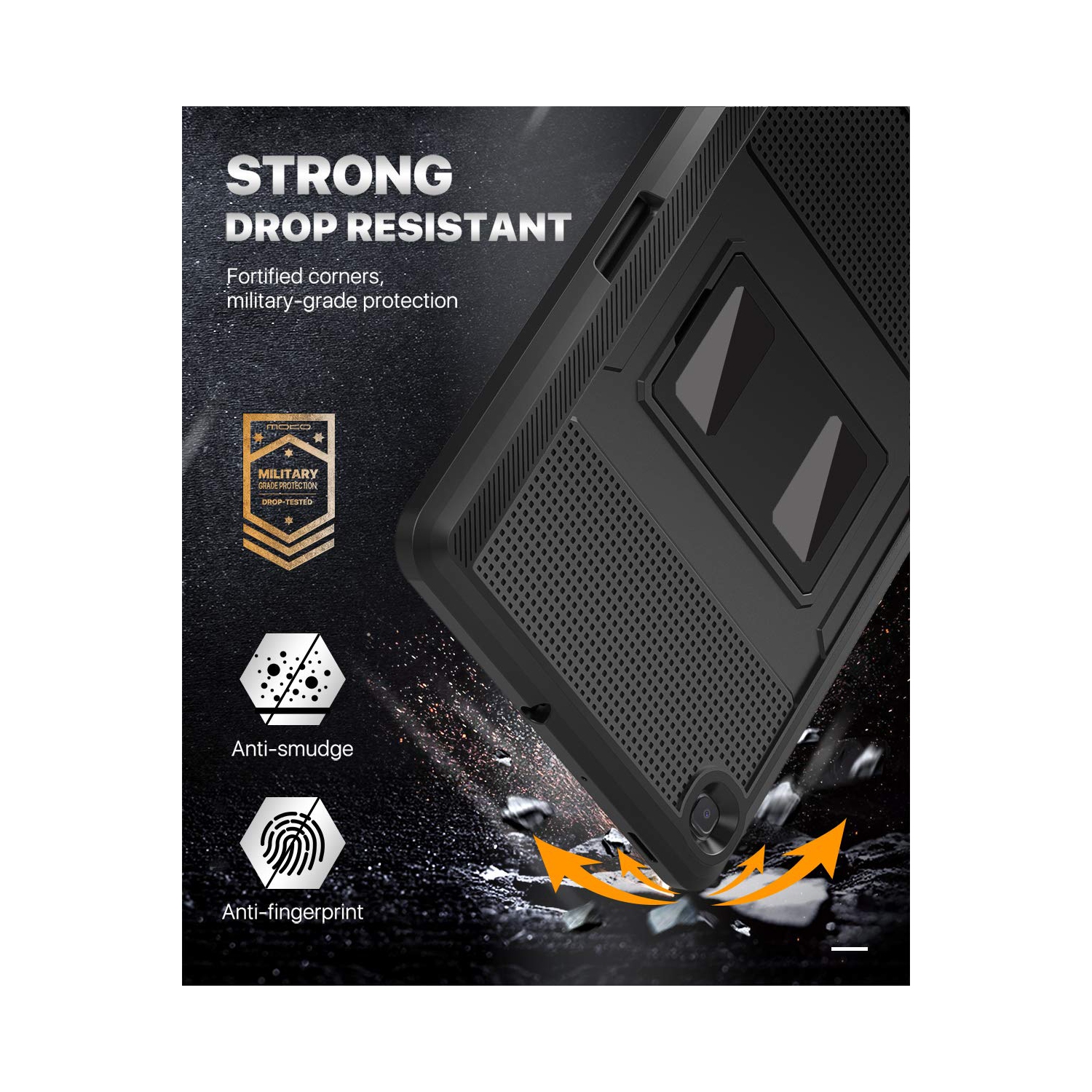 MoKo Case for Samsung Galaxy Tab S6 Lite 10.4 Inch 2022/2020, Heavy Duty Shockproof Full Body Rug