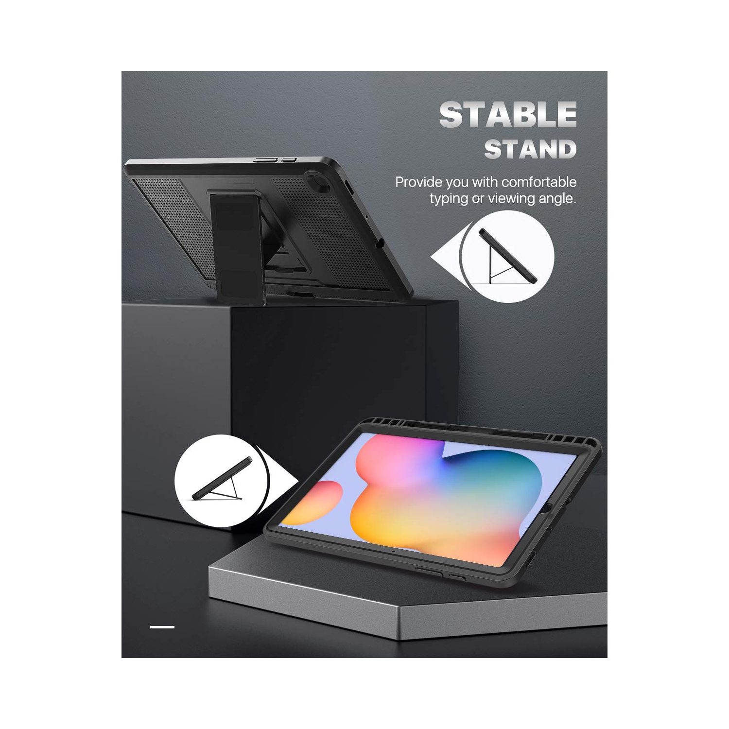 MoKo Case for Samsung Galaxy Tab S6 Lite 10.4 Inch 2022/2020, Heavy Duty Shockproof Full Body Rug