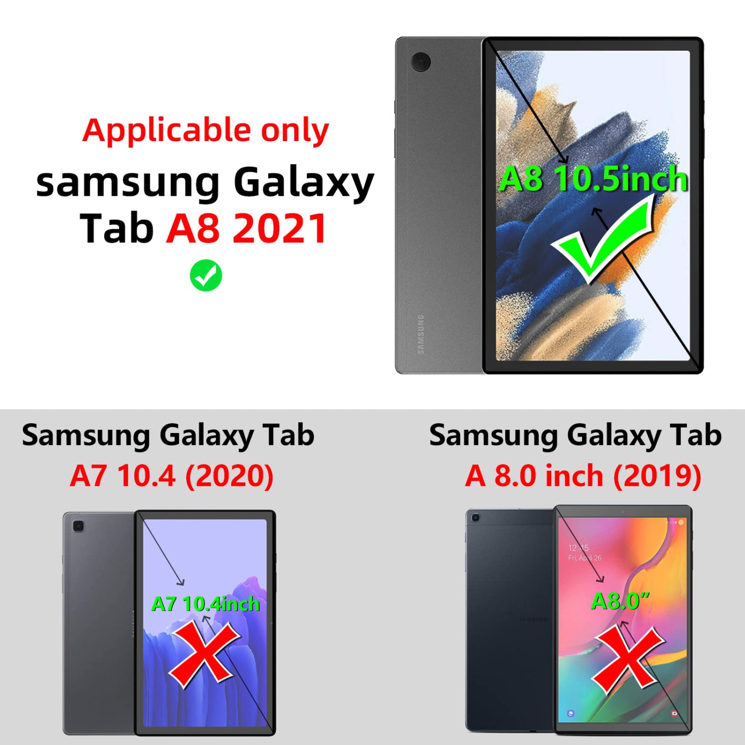 ZtotopCases for Samsung Galaxy Tab A8 Case 10.5 Inch 2022, Built-in Screen Protector, Full Protection Shockproof Cover with