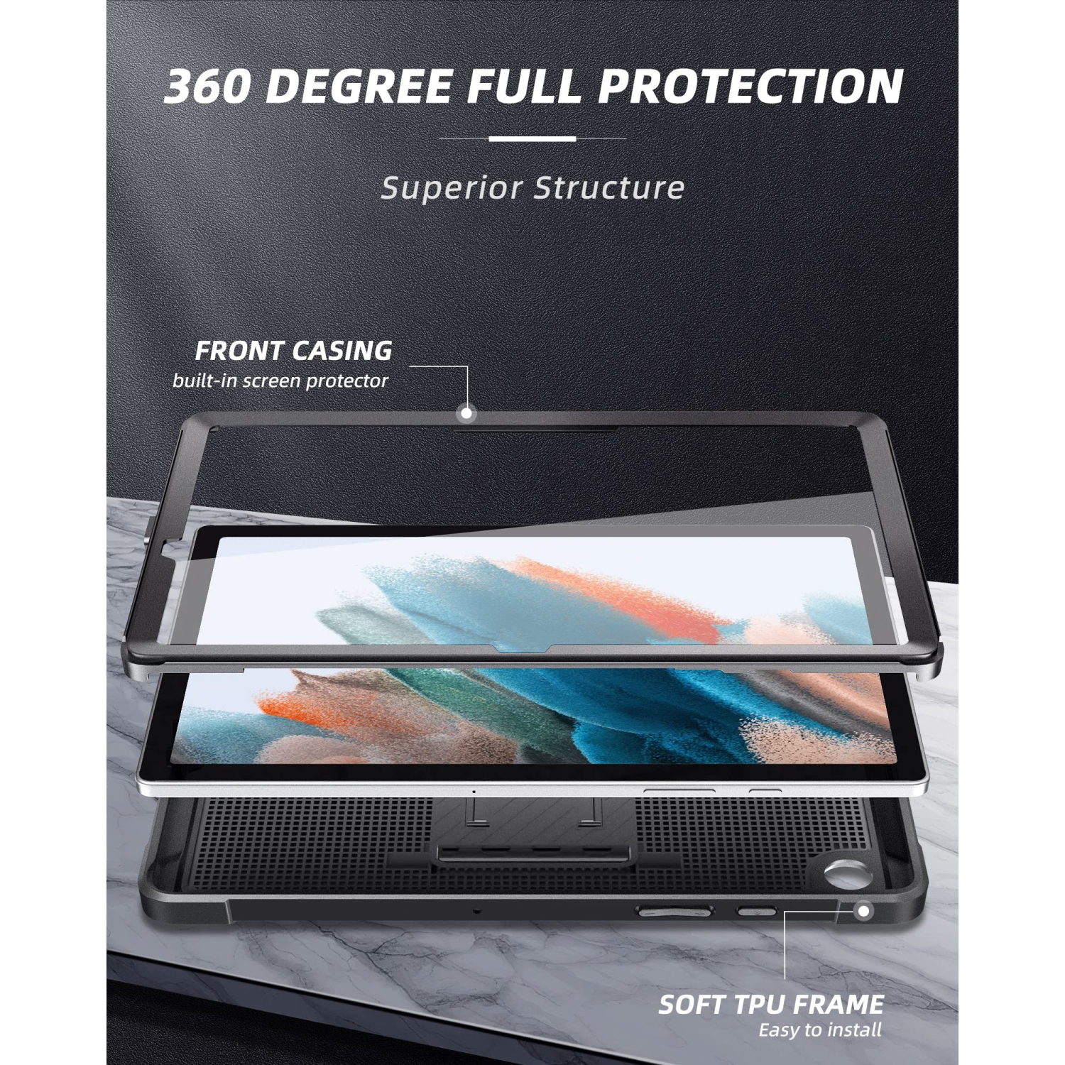 ZtotopCases for Samsung Galaxy Tab A8 Case 10.5 Inch 2022, Built-in Screen Protector, Full Protection Shockproof Cover with