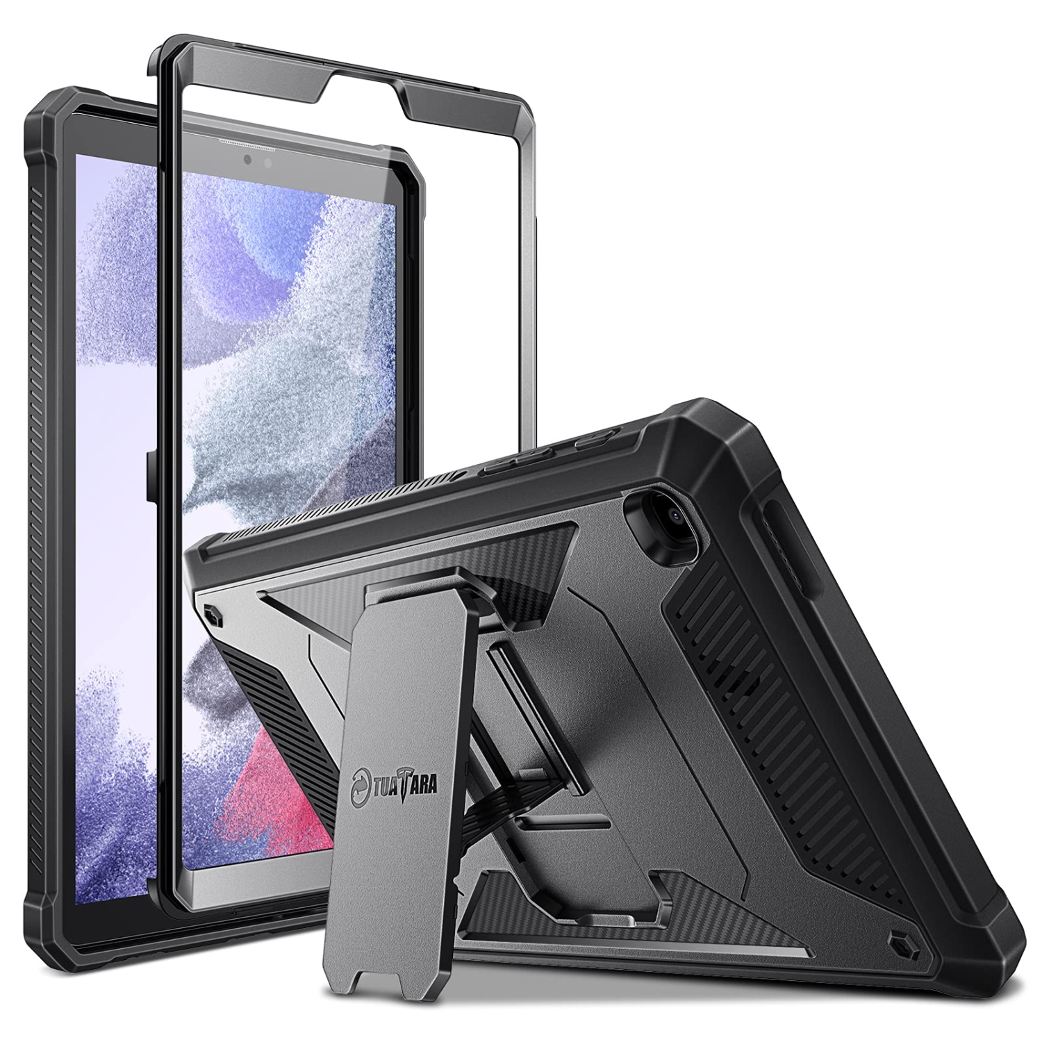 Shockproof Case for Samsung Galaxy Tab A7 Lite 8.7 inch 2021 Model (SM-T220/T225/T227), Rugged Unibody Hybrid Full Protective Bumper Kickstand Cover w/Built-in Screen Protector
