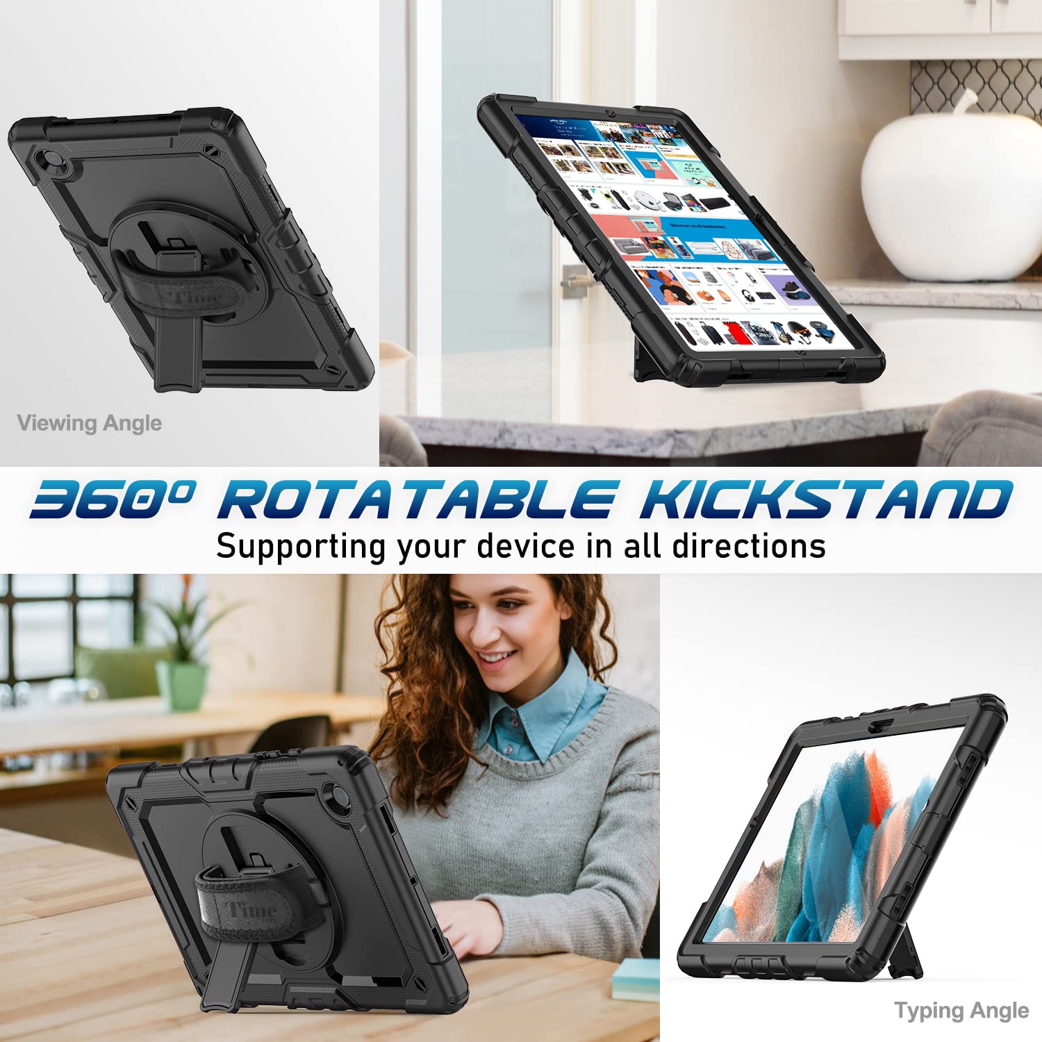 Étui Timecity pour Galaxy Tab A8 de 10.5 po 2022 de Samsung, étui protecteur complet avec protection antichoc Scre