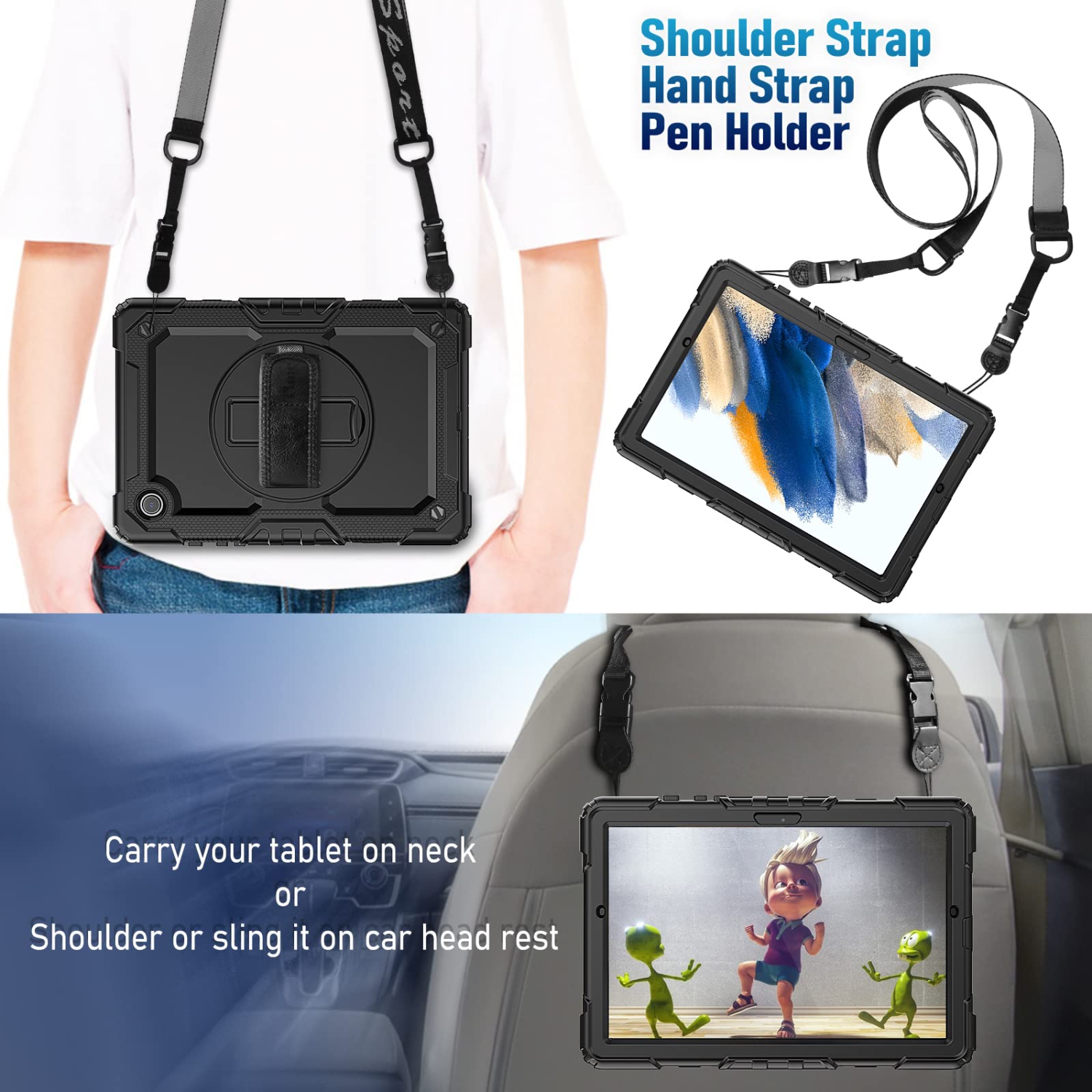 Étui Timecity pour Galaxy Tab A8 de 10.5 po 2022 de Samsung, étui protecteur complet avec protection antichoc Scre