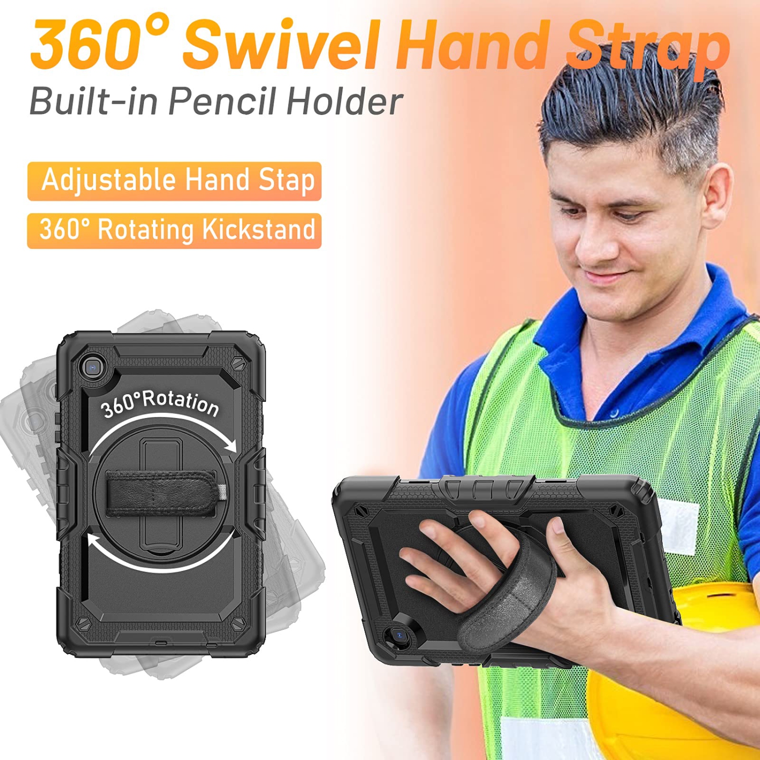 HXCASEAC Kid Case for Samsung A7 Lite 8.7 inch 2021, Drop Proof Case with Screen Protector , Hand/Shou