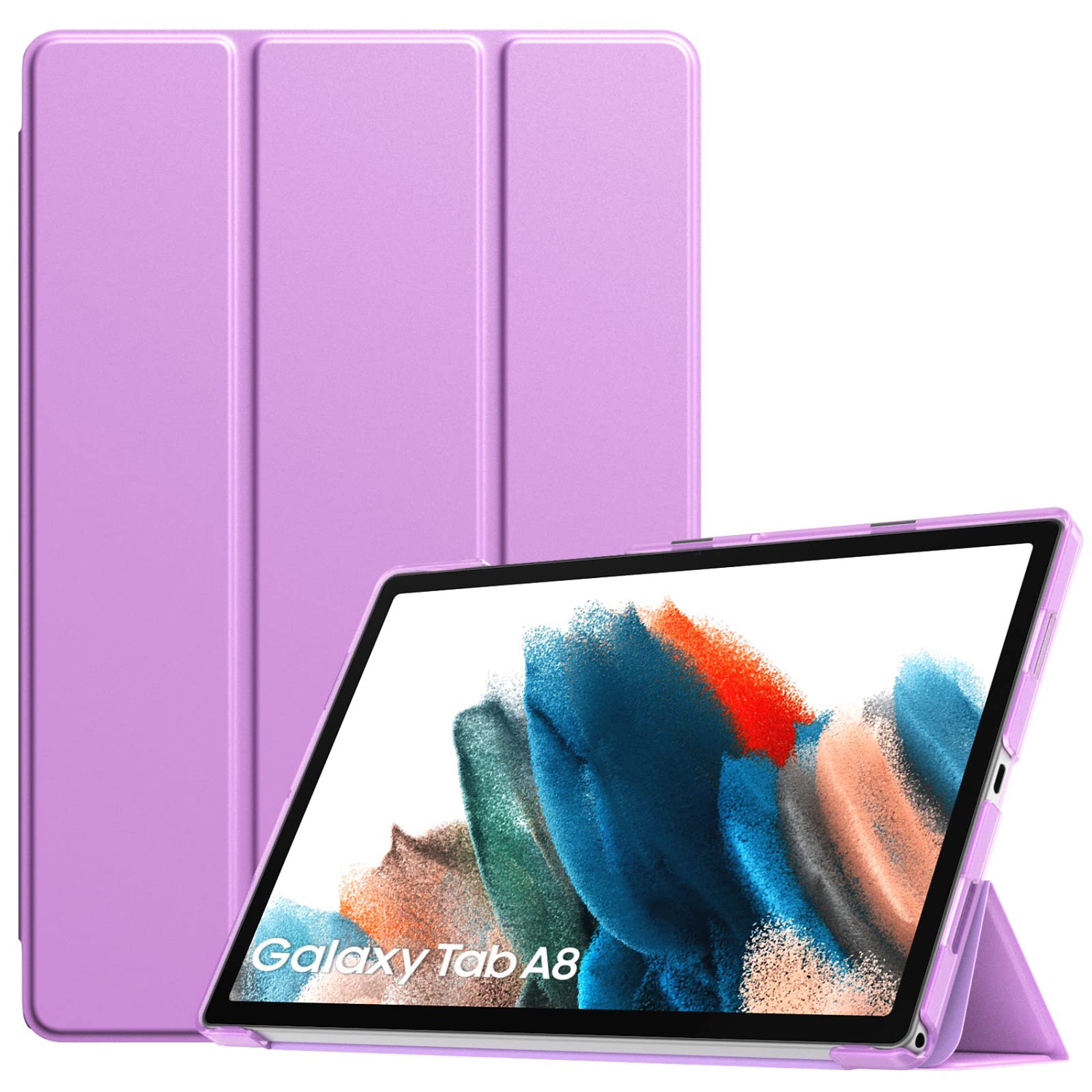 TMOVO – Étui mince pour Galaxy Tab A8 de 10.5 po 2022 SM-X200/SM-X205, mince protecteur mince à trois rabats en C translucide givré translucide