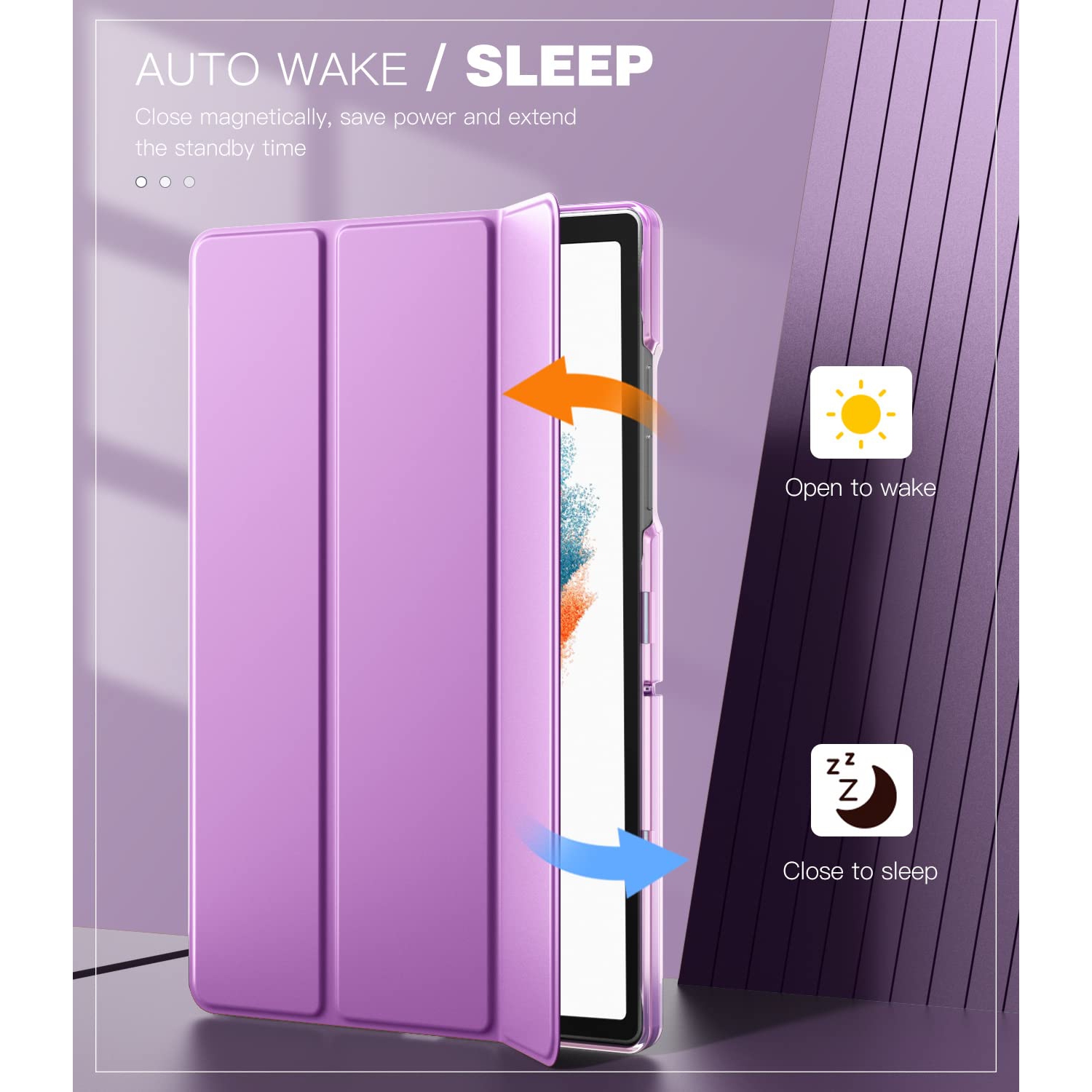 TMOVO – Étui mince pour Galaxy Tab A8 de 10.5 po 2022 SM-X200/SM-X205, mince protecteur mince à trois rabats en C translucide givré translucide