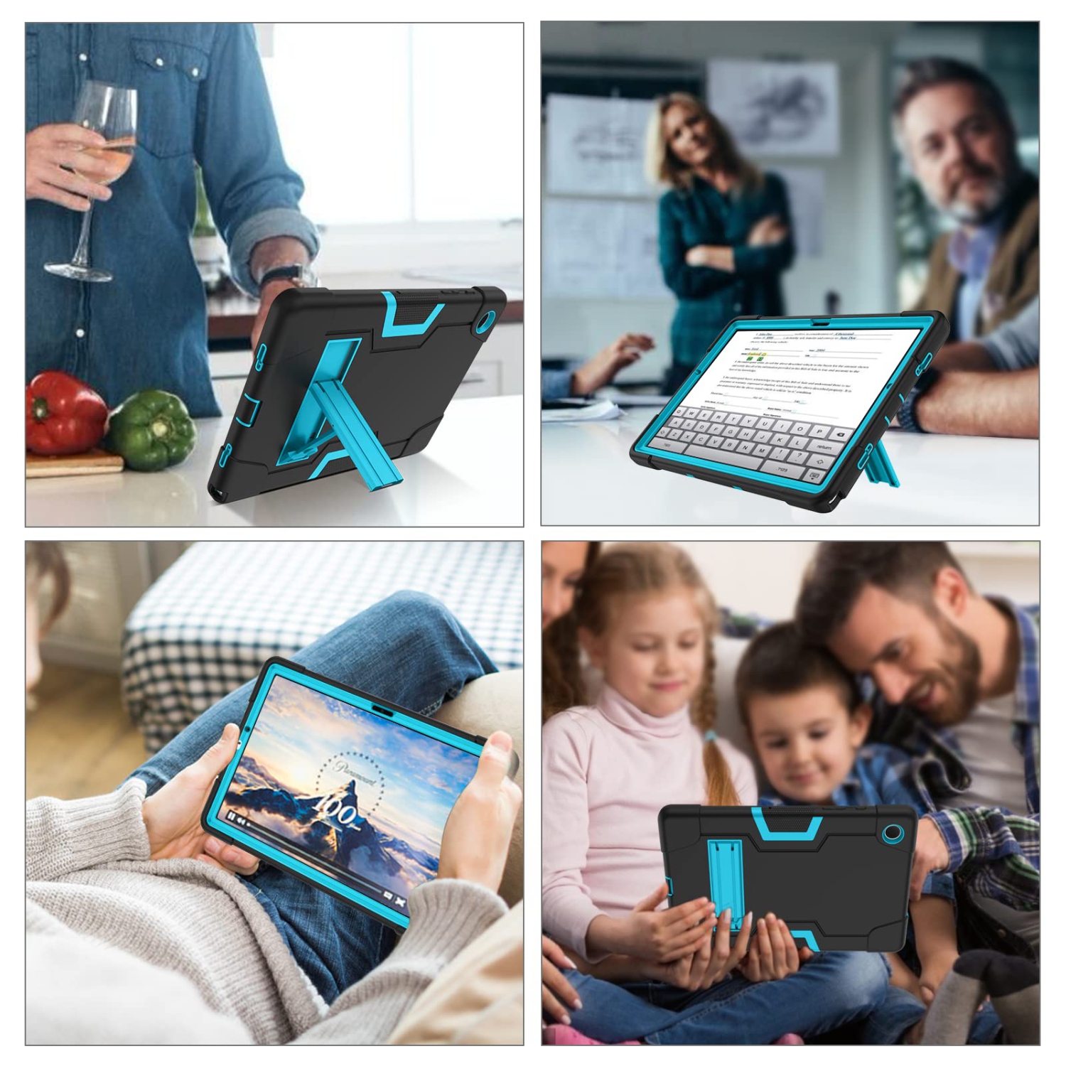 Étui robuste et antichoc pour tablette Galaxy Tab A8 10,5 2022 SM-X200 X205 de Samsung avec béquille pour enfants 3-en-1 de Samsung pour Galaxy Tab