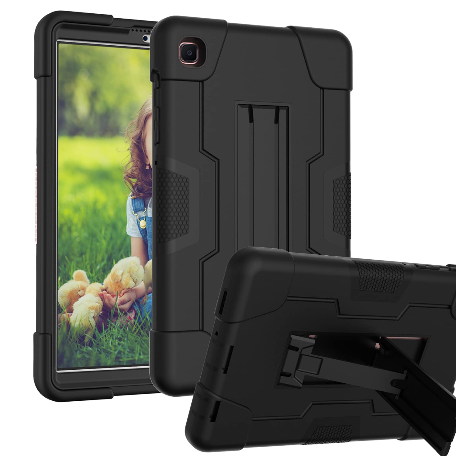 HAII Case for Samsung Galaxy Tab A7 Lite T220/T225, Full Body Rugged Kids Case with Kickstand Heavy Duty Shockproof Drop-Pro