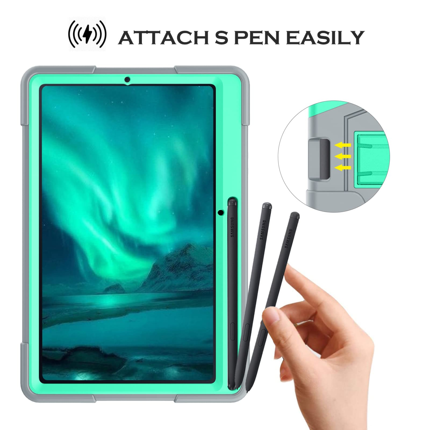 Galaxy Tab S6 Lite Case YINLAI Samsung Tab S6 Lite Cases with Pencil Holder 3 in 1 Rubber Shockproof Heavy Duty Full Body Pr