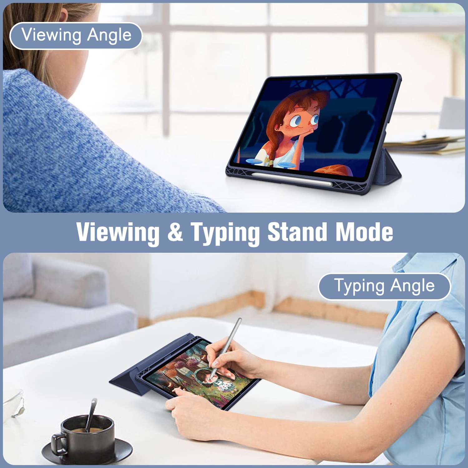 Fintie Hybrid Slim Case for Samsung Galaxy Tab S8/Tab S7 11 inch with S Pen Holder, Shoc