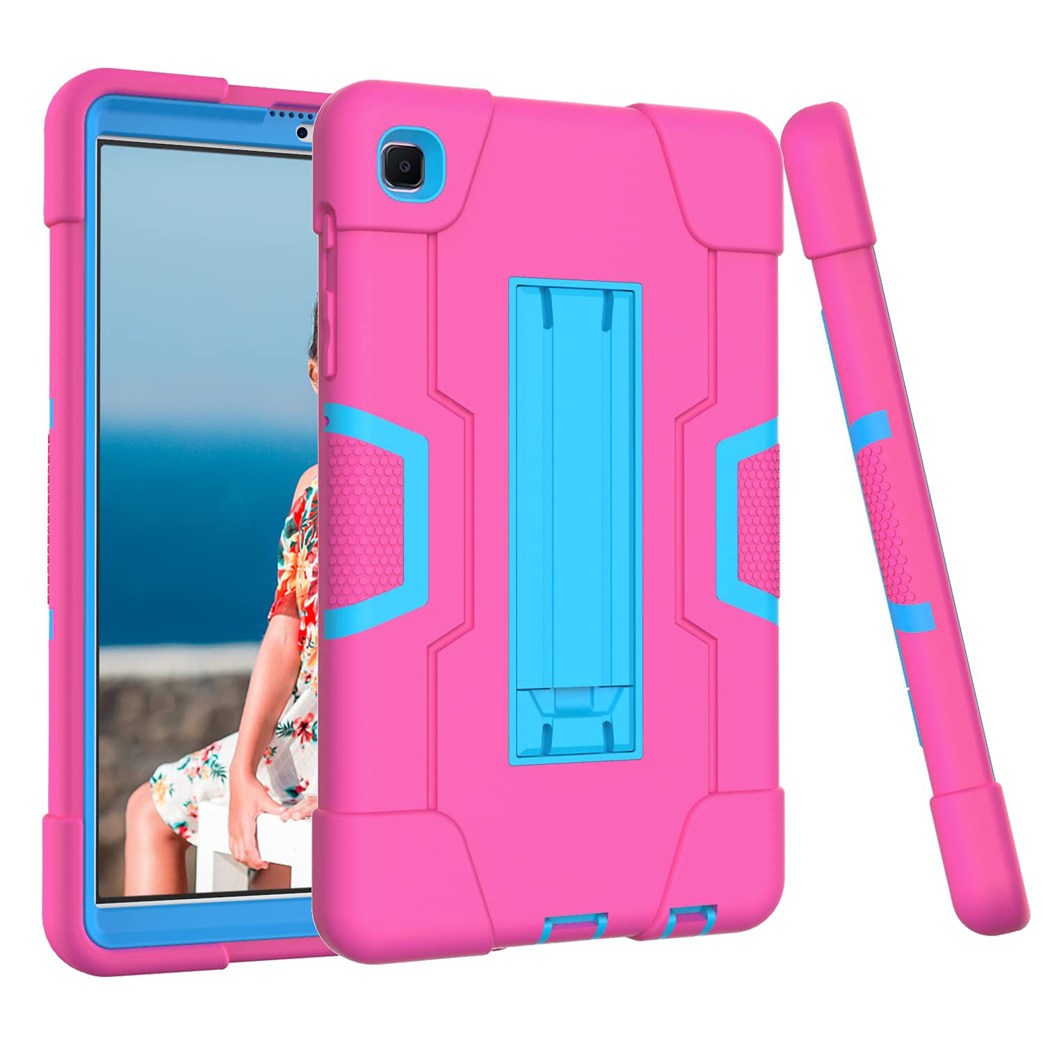 Case for Samsung Galaxy Tab A7 Lite T220/T225, Full Body Rugged Kids Case with Kickstand Heavy Duty Shockproof Drop-Proof Protection Cover for