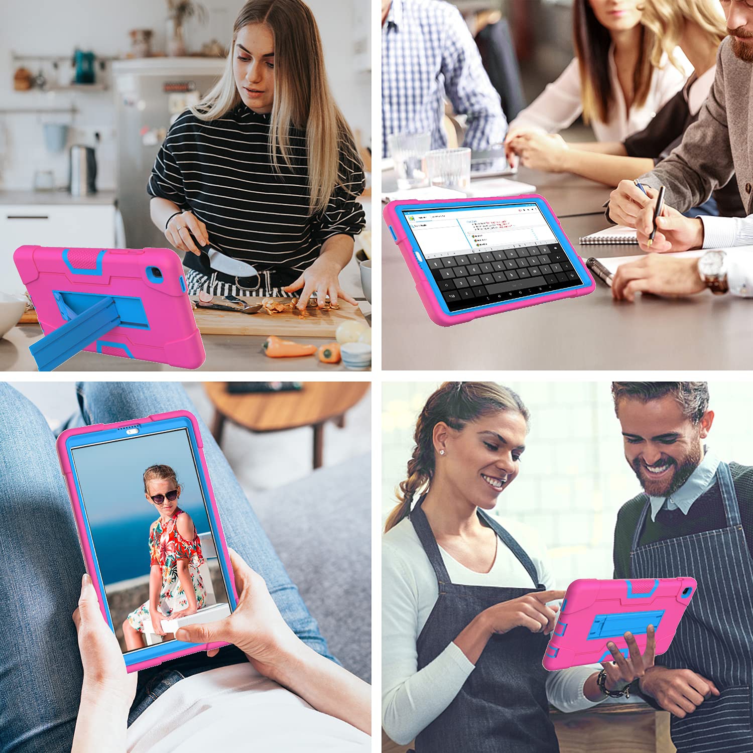 Case for Samsung Galaxy Tab A7 Lite T220/T225, Full Body Rugged Kids Case with Kickstand Heavy Duty Shockproof Drop-Proof Protection Cover for