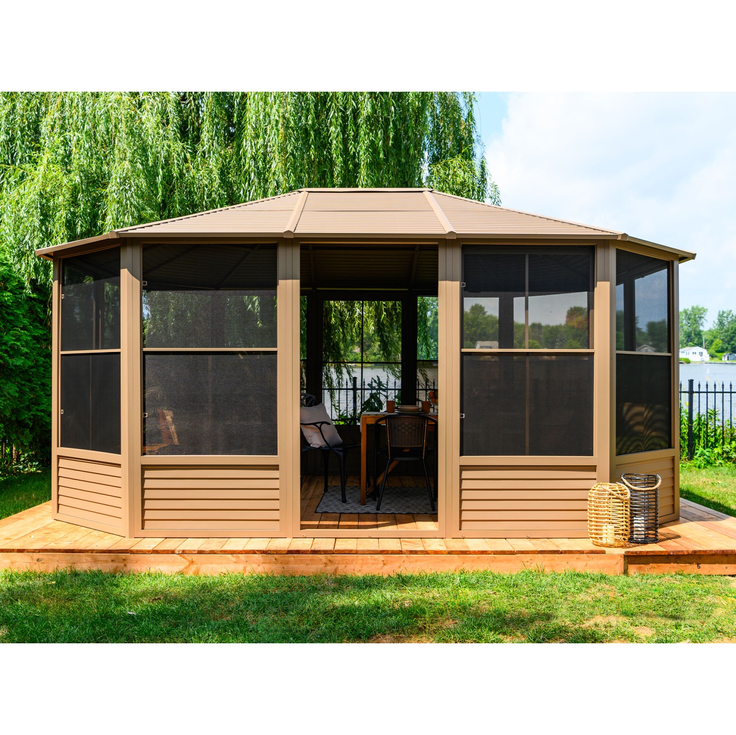 Florence Solarium with Metal Roof 12 Ft. x 15 Ft. Sand