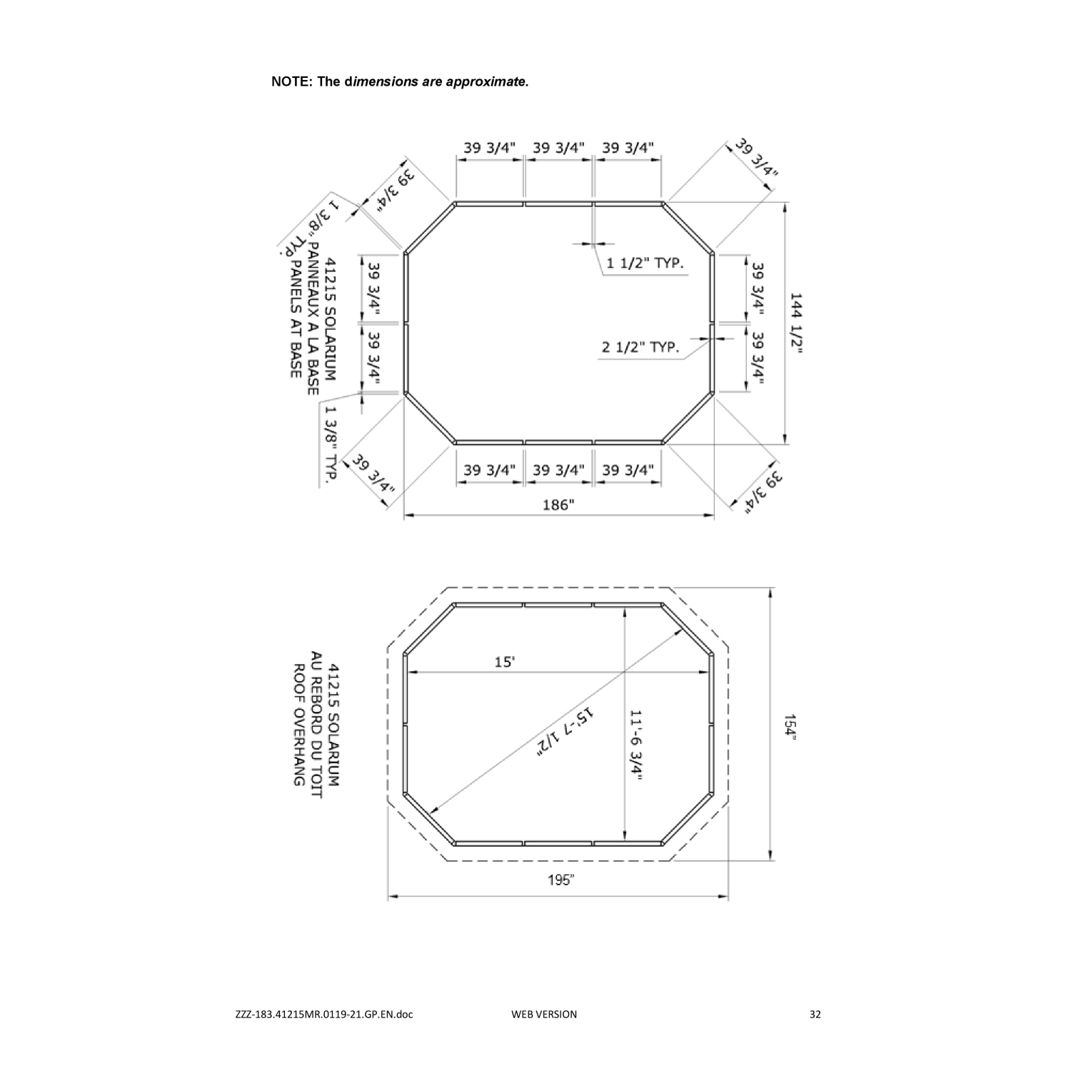 Florence Solarium with Metal Roof 12 Ft. x 15 Ft. Sand