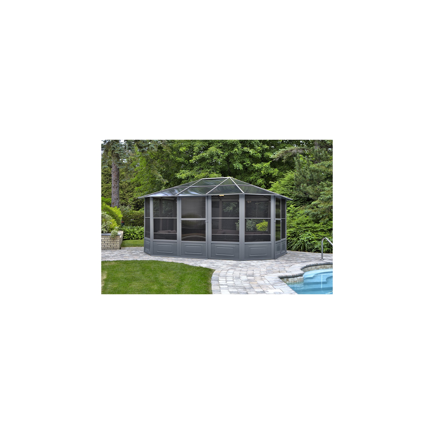 Florence Solarium with polycarbonate roof 12 Ft. x 15 Ft. in Slate