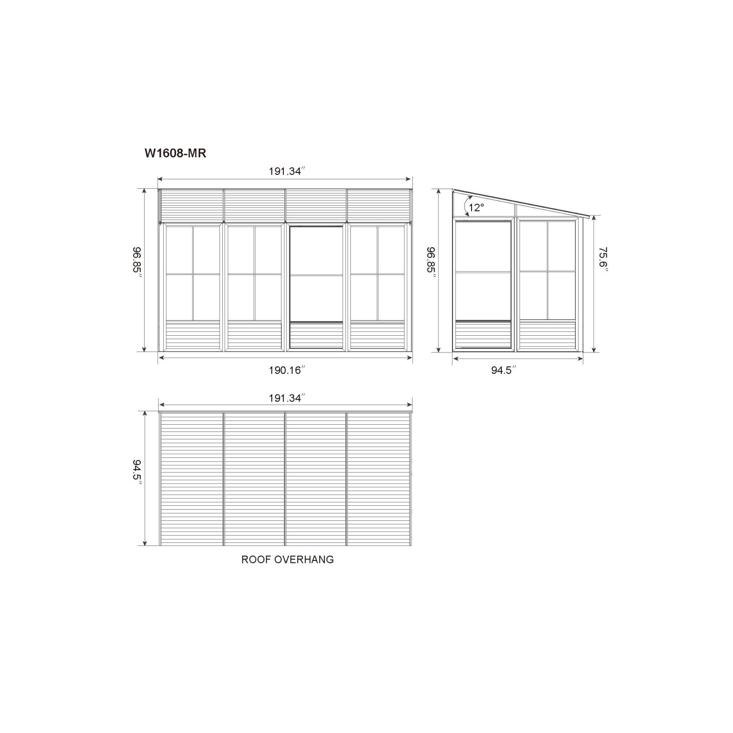 Florence Add-A-Room with Metal Roof 8 Ft. x 16 Ft. in Slate