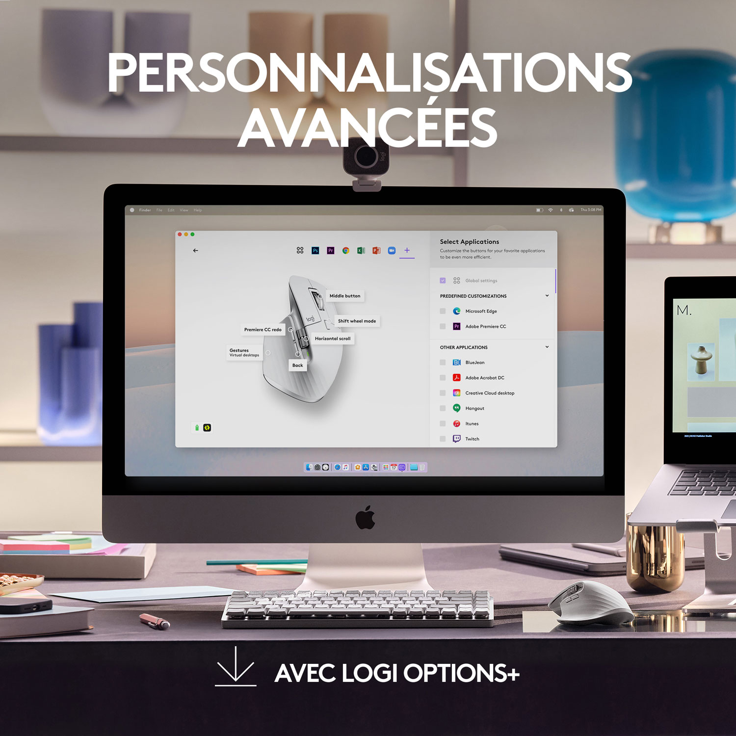 Logitech MX Master 3S Bluetooth Optical Mouse for Mac - Pale Grey