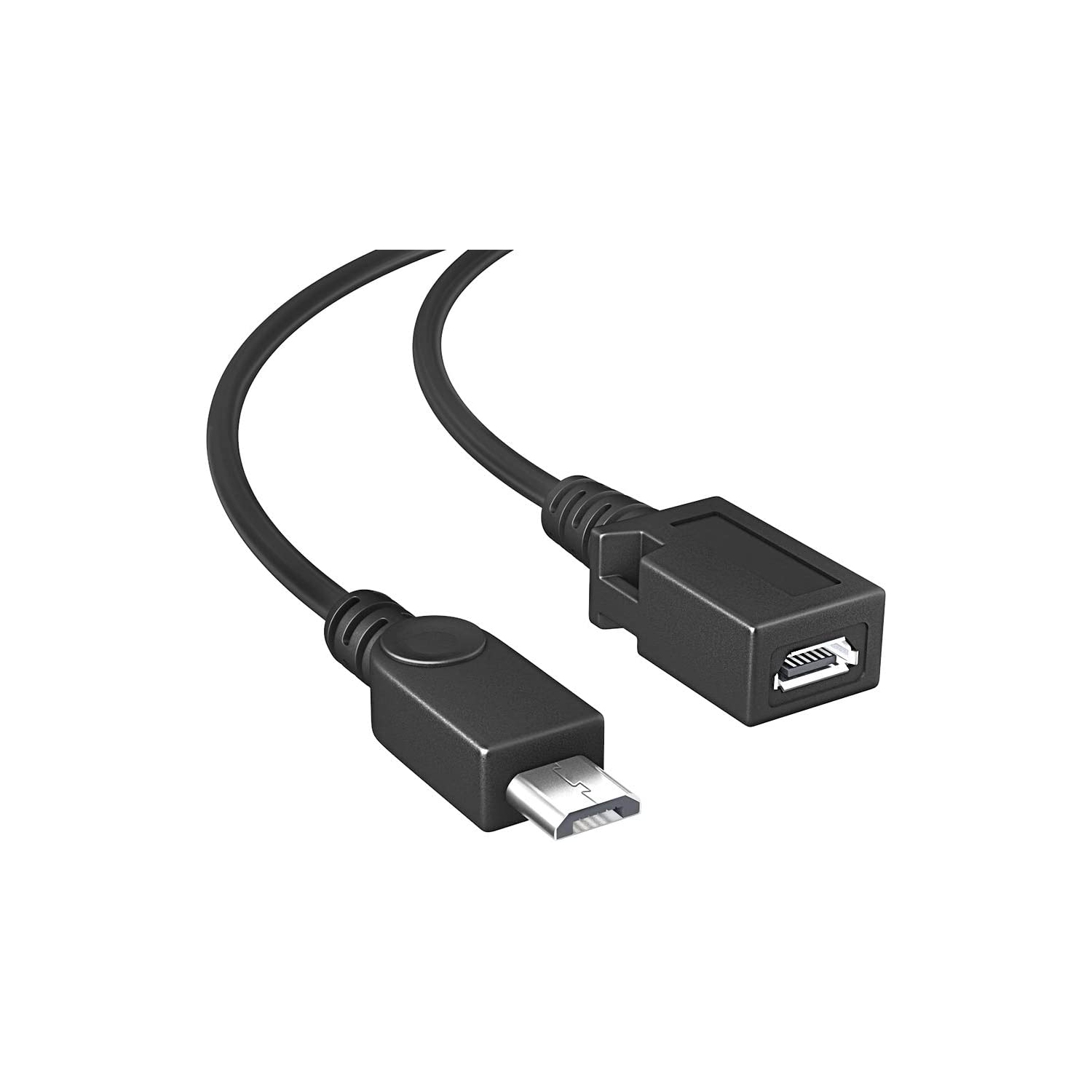 [2 Pack] 2-in-1 Micro USB OTG Cable Adapter with Power Cable for Fire Stick/Host Devices etc- Black